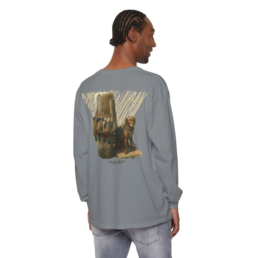 Ducks of the Day Unisex Garment-Dyed Long Sleeve T-Shirt, Casual Wear, Gift for Him/Her, Streetwear, Everyday Comfort, Comfortable Layering