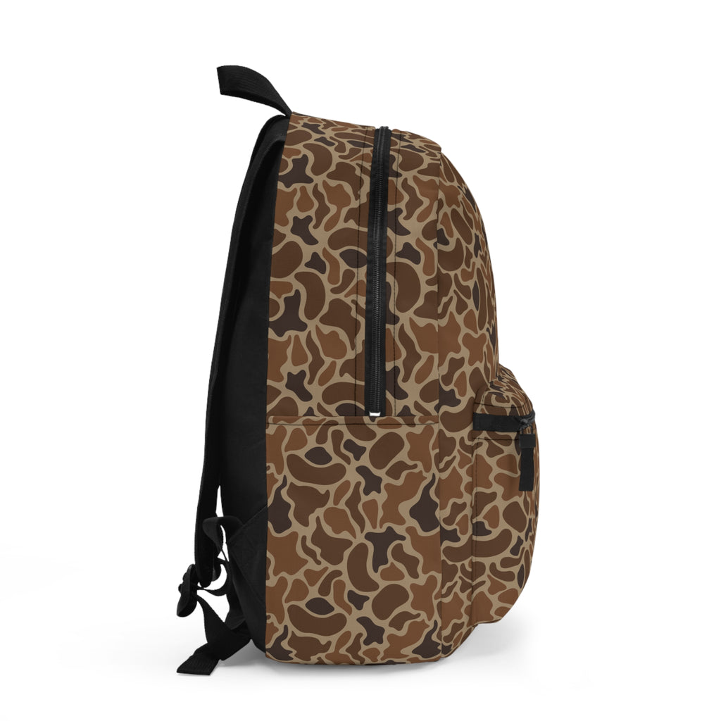 Brown Marsh Old School Camo Backpack for Everyday Use, School, Hiking, Travel, Outdoor Adventure, Unique Gift Idea