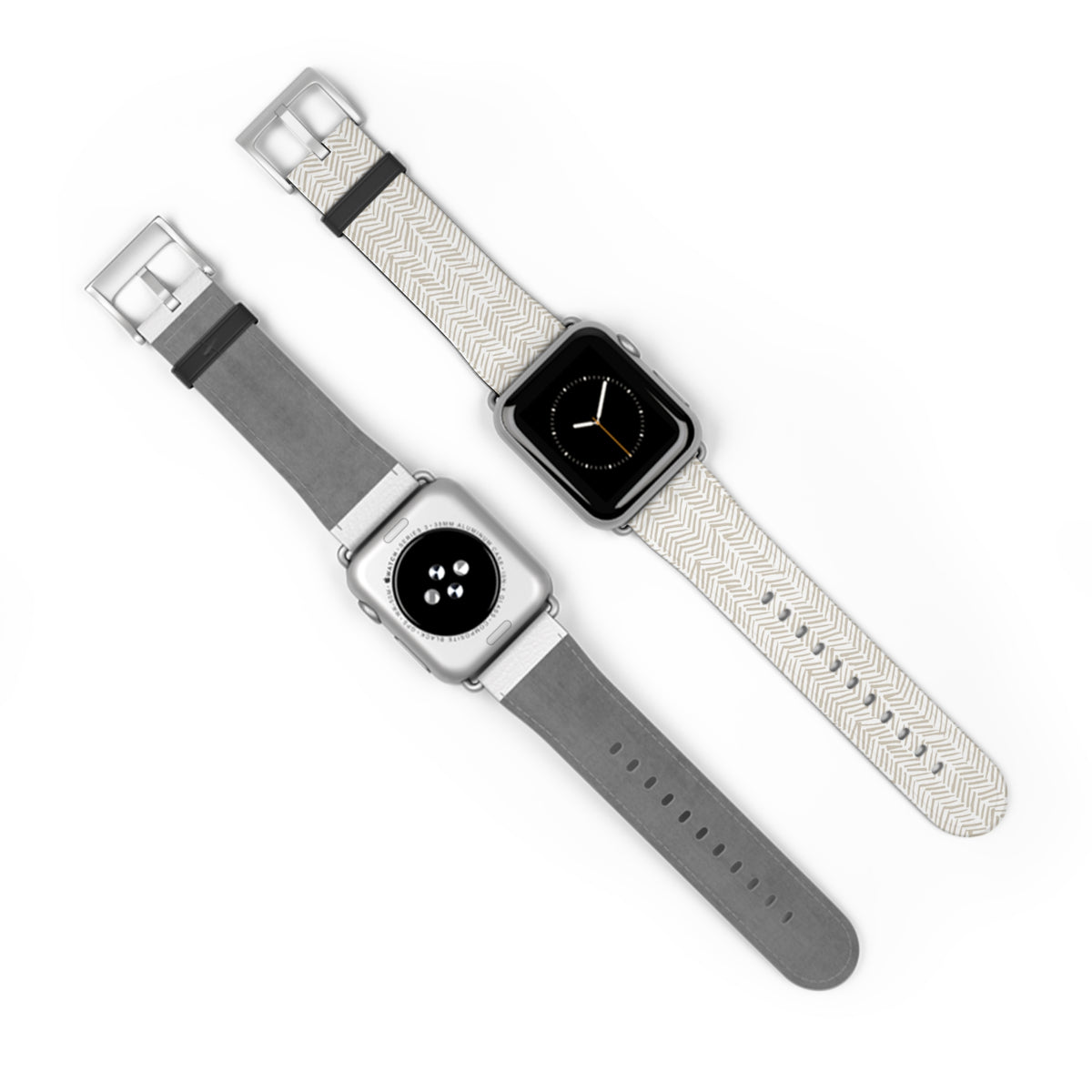 Herringbone Cream Watch Band — Minimal Neutral Apple Watch Strap