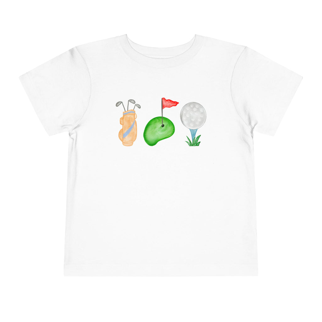 Toddler Golf Theme Short Sleeve Tee, Kids Summer Shirt, Playful Graphic Tee, Baby Shower Gift, Toddler Outfit, Kids Fashion