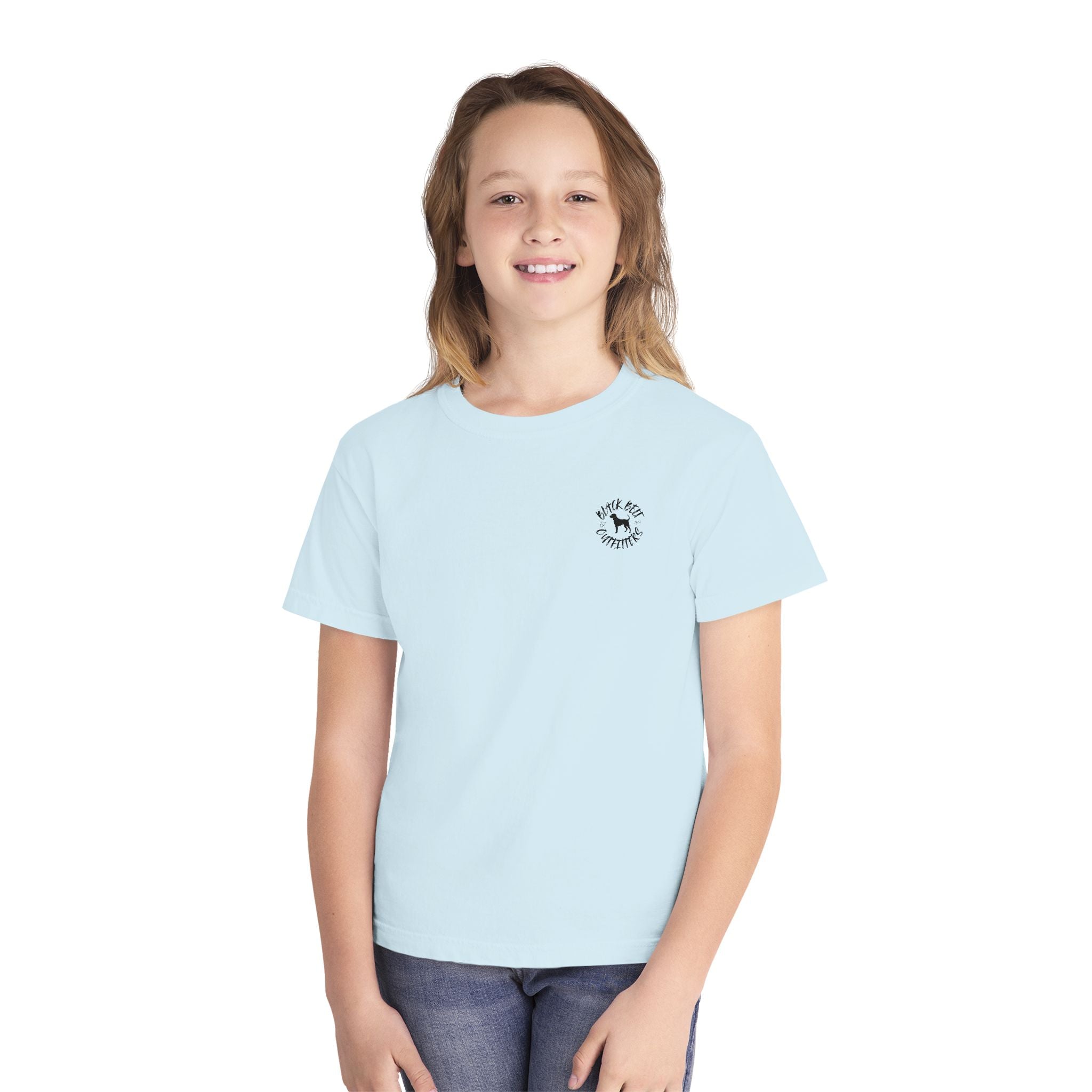 Camo Hunting Dog Youth Midweight Tee - Fun Farm-Themed Shirt