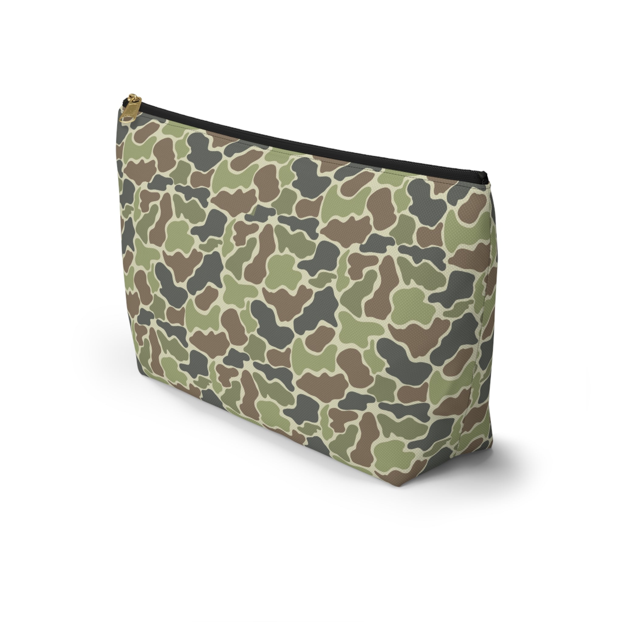 Old School Camo Accessory Pouch, Trendy Makeup Bag, Military Style Zipper Pouch, Perfect for Travel & Gifts, Camouflage Organizer