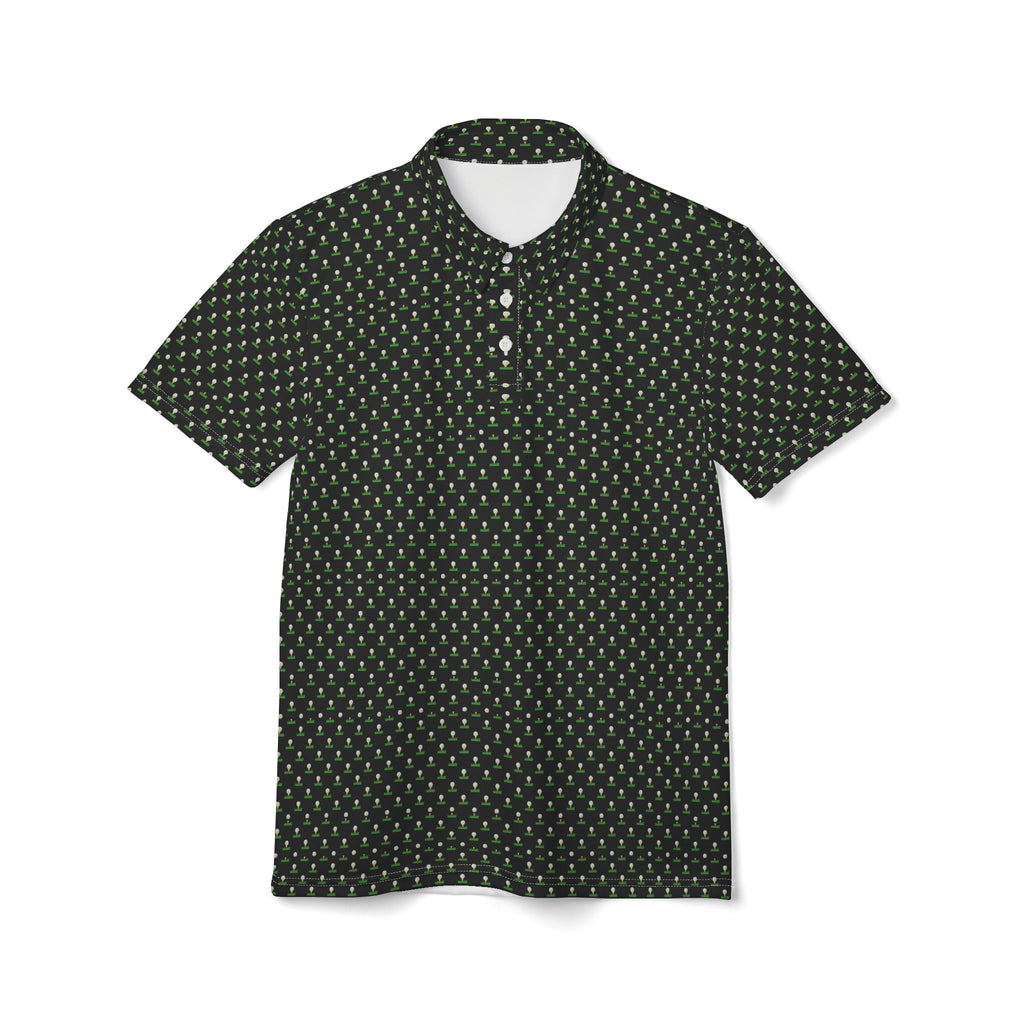Teed Up Golf Pattern Unisex Polo Shirt, Casual Wear for Men & Women, Perfect for Summer Outings, Beach Days, Family Gatherings