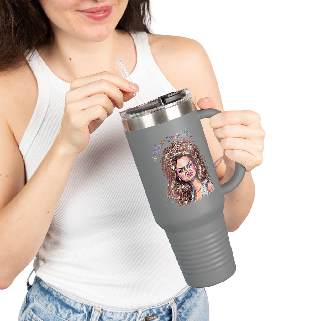 40oz Insulated Travel Mug with Illustrated Mad Barbie – Large Stainless Steel Tumbler for Coffee, Tea & On-the-Go