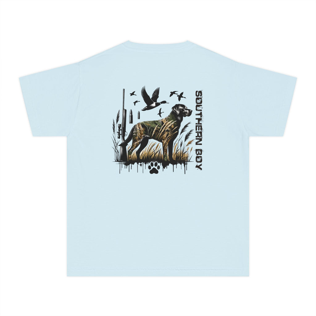 SOUTHERN BOY Hunting Dog Youth Midweight Tee - Fun Farm-Themed Shirt
