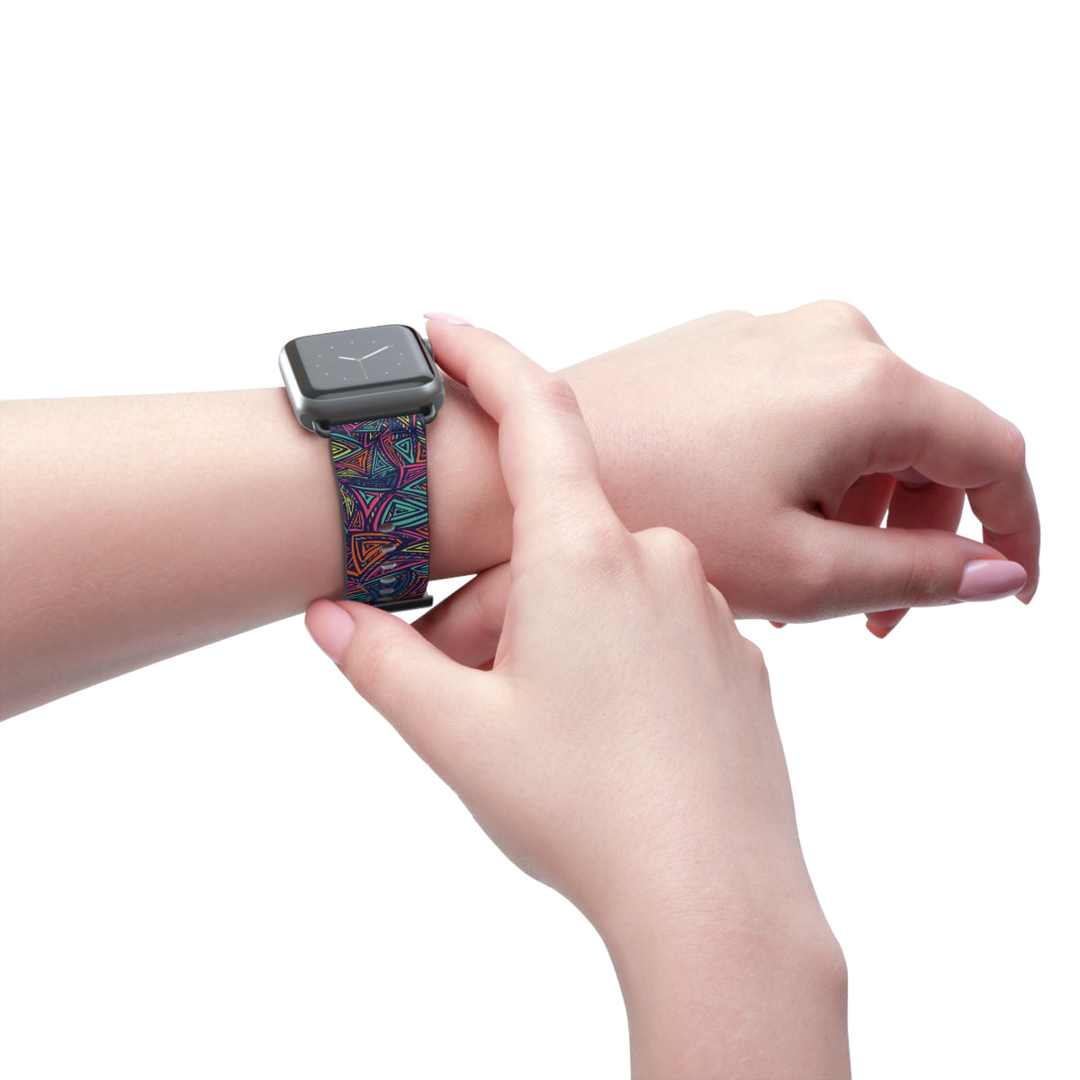 Abstract Triangle Pattern Watch Band — Colorful Geometric Apple Watch Strap