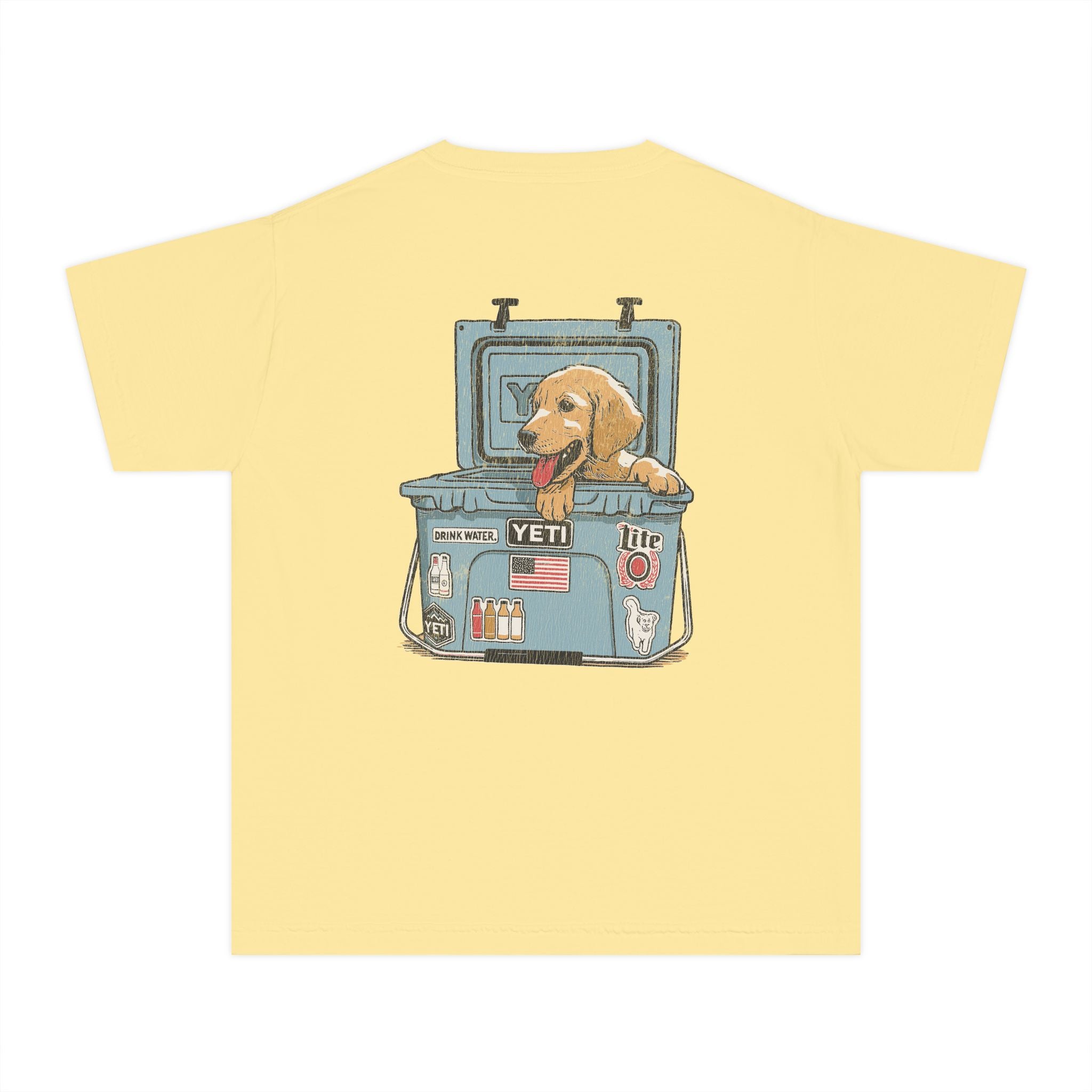 Hunting Puppy in Yeti Youth Midweight Tee - Fun Farm-Themed Shirt