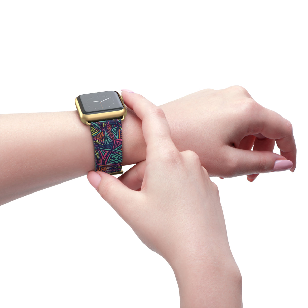 Abstract Triangle Pattern Watch Band — Colorful Geometric Apple Watch Strap