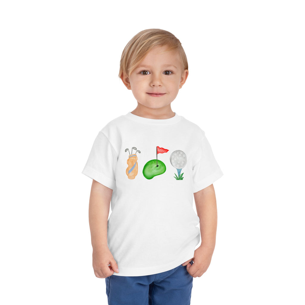 Toddler Golf Theme Short Sleeve Tee, Kids Summer Shirt, Playful Graphic Tee, Baby Shower Gift, Toddler Outfit, Kids Fashion
