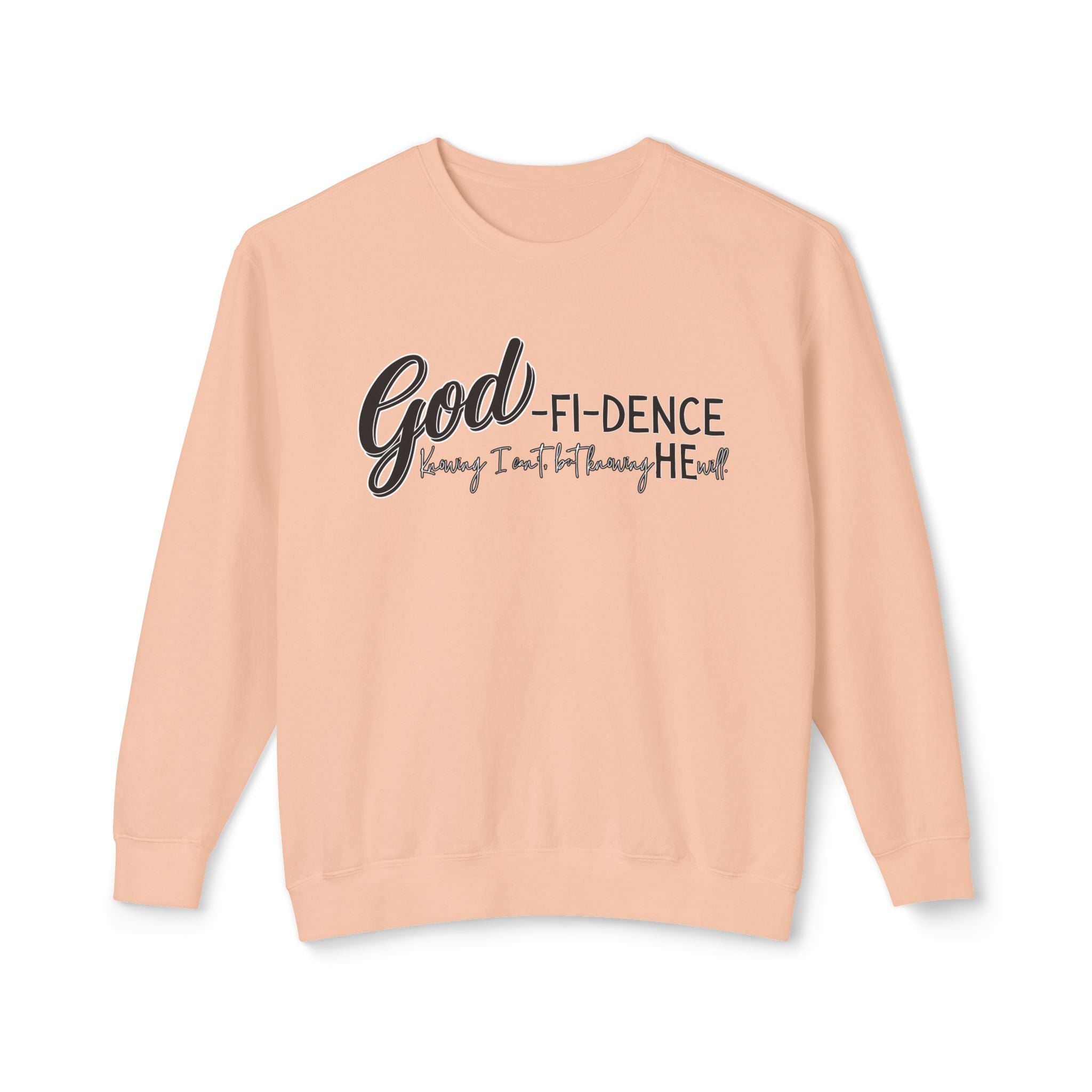 GOD-fi-dence Comfort Crewneck Sweatshirt - Godfidence Quote, Inspirational Gift, Cozy Apparel, Casual Wear, Unisex Style