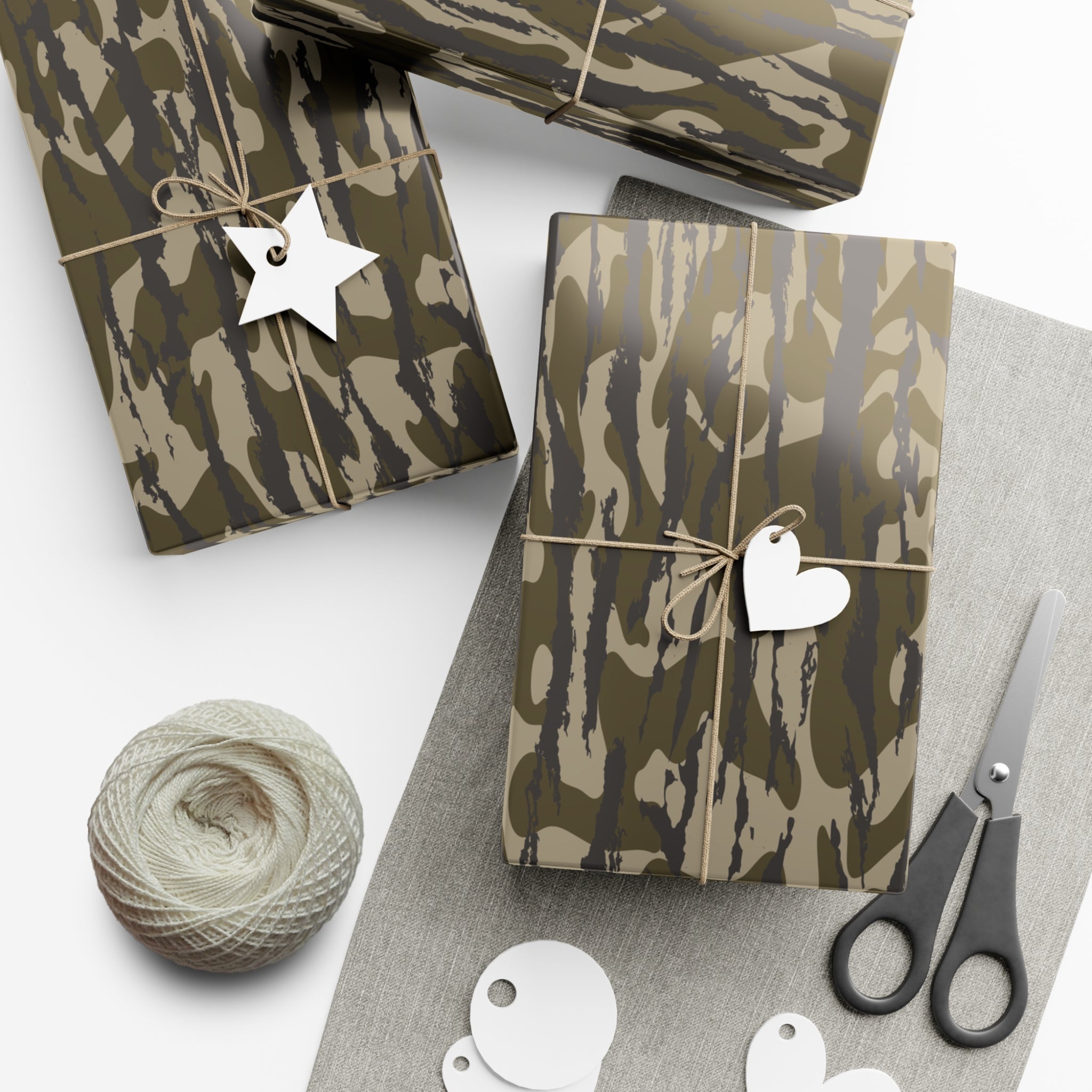 Trendy Camo Gift Wrap Paper, Perfect for Holidays, Birthdays, Parties, Eco-Friendly Packaging, Unique Camo Design