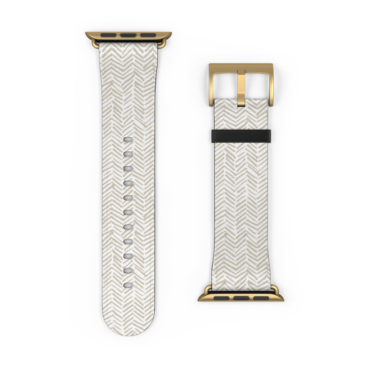 Herringbone Cream Watch Band — Minimal Neutral Apple Watch Strap