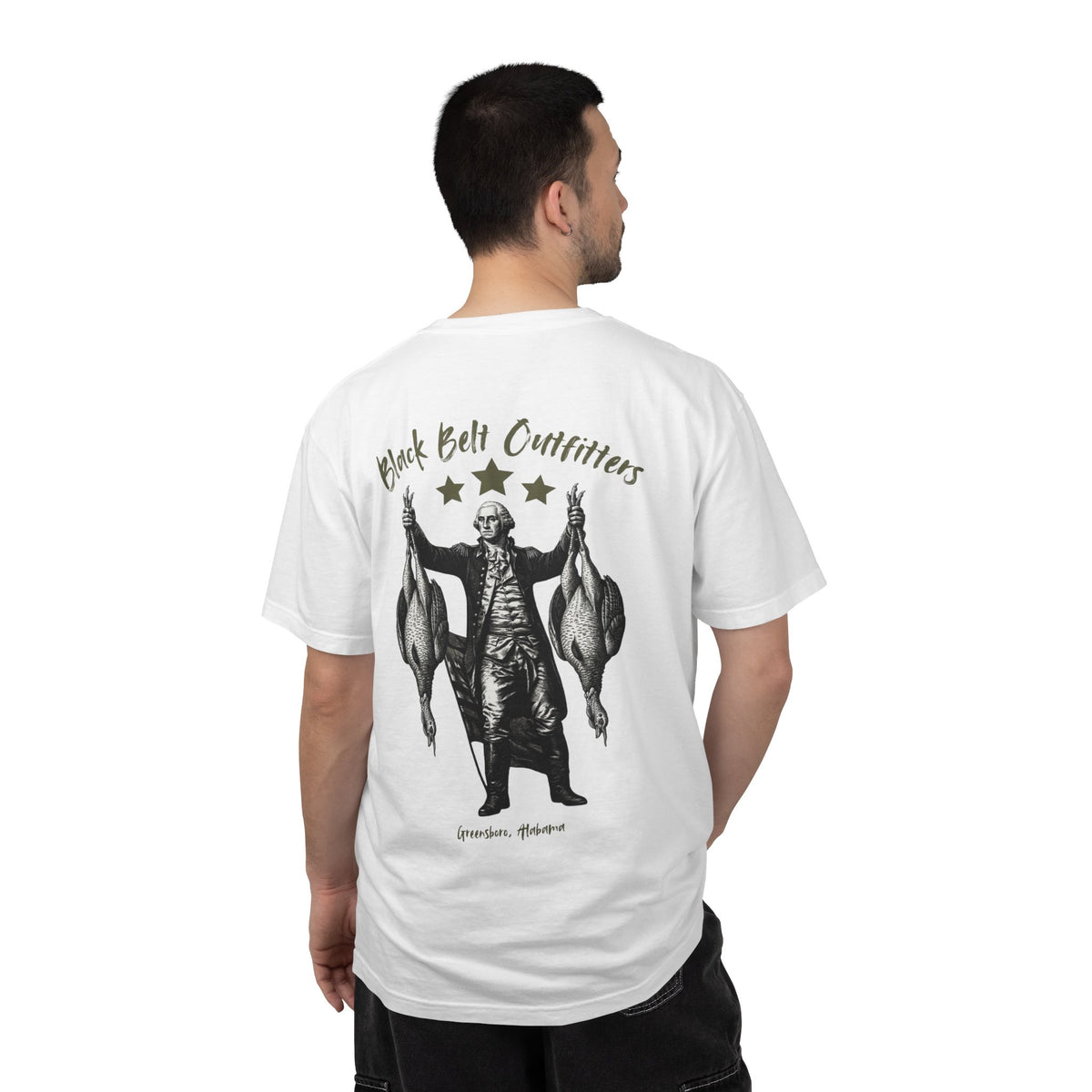 T-Shirt — Black Belt Outfitters 'American Raised' Graphic Tee (Vintage Washington with Gamebirds)