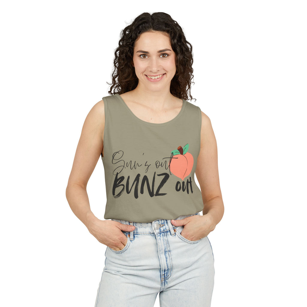 Sun’s Out Bunz Out Tank Top — Cute Peach Graphic Summer Tank