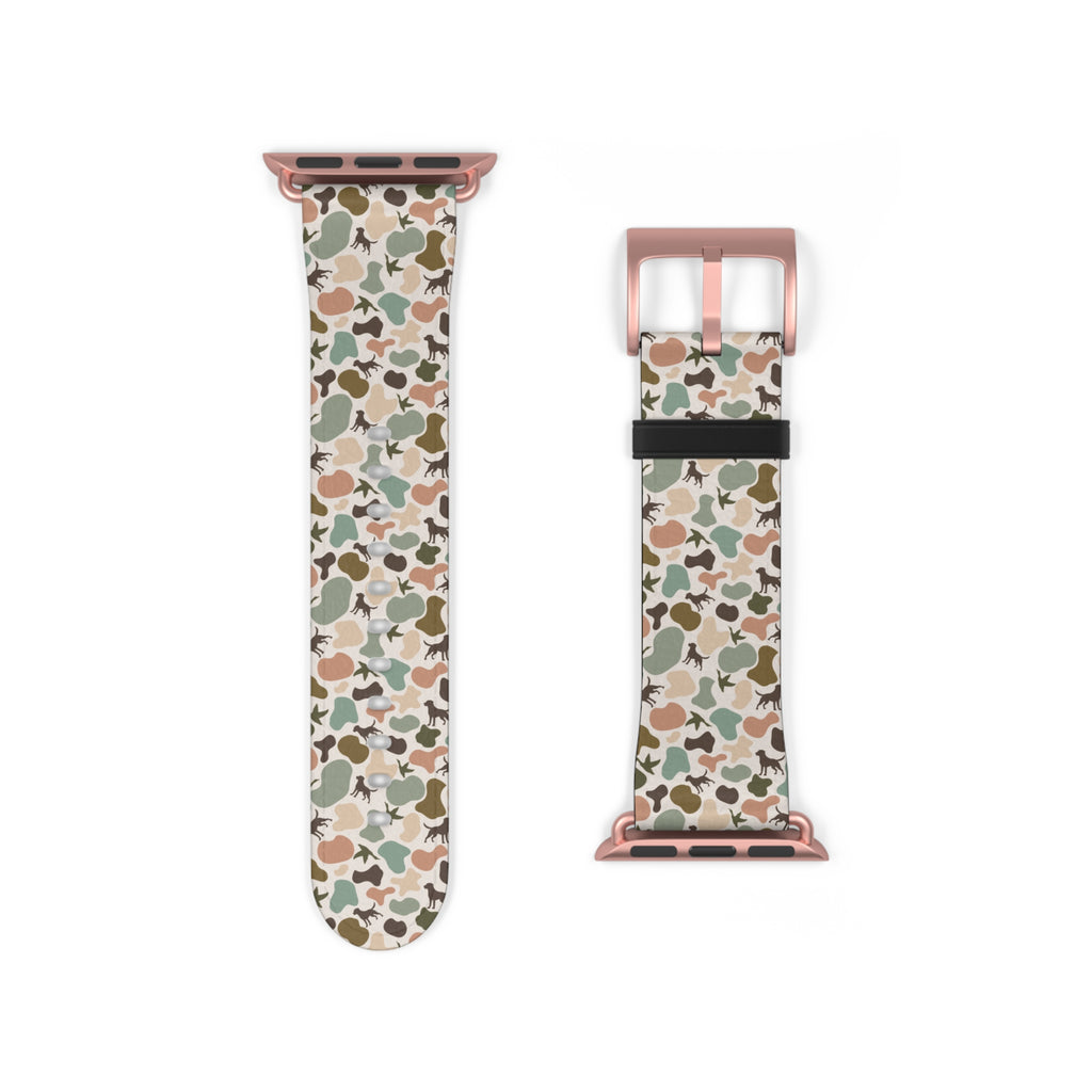 Old school camo duck and dog custom print Watch Band