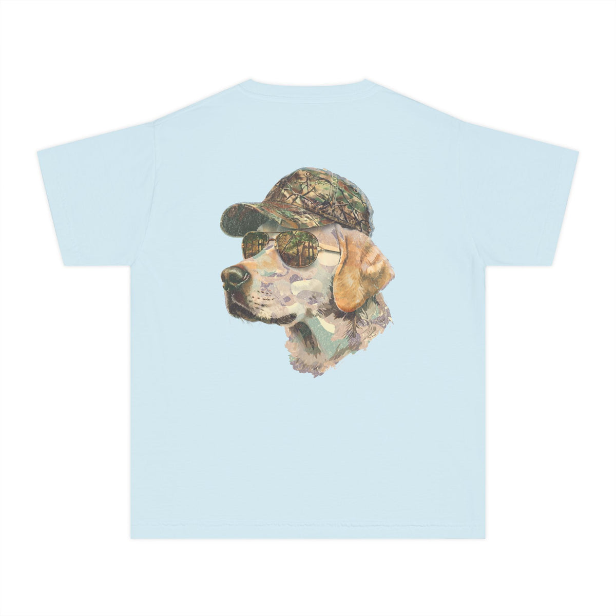Camo Hunting Dog Youth Midweight Tee - Fun Farm-Themed Shirt