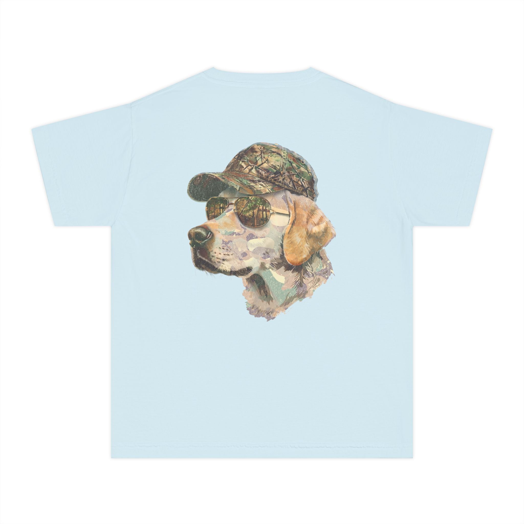 Camo Hunting Dog Youth Midweight Tee - Fun Farm-Themed Shirt