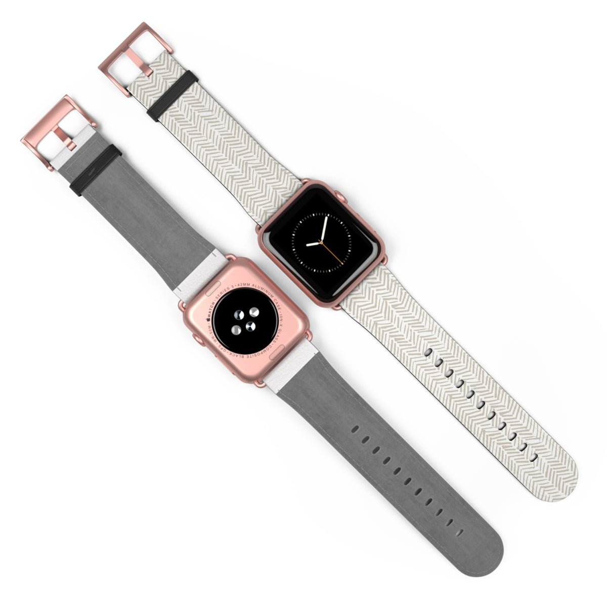 Herringbone Cream Watch Band — Minimal Neutral Apple Watch Strap