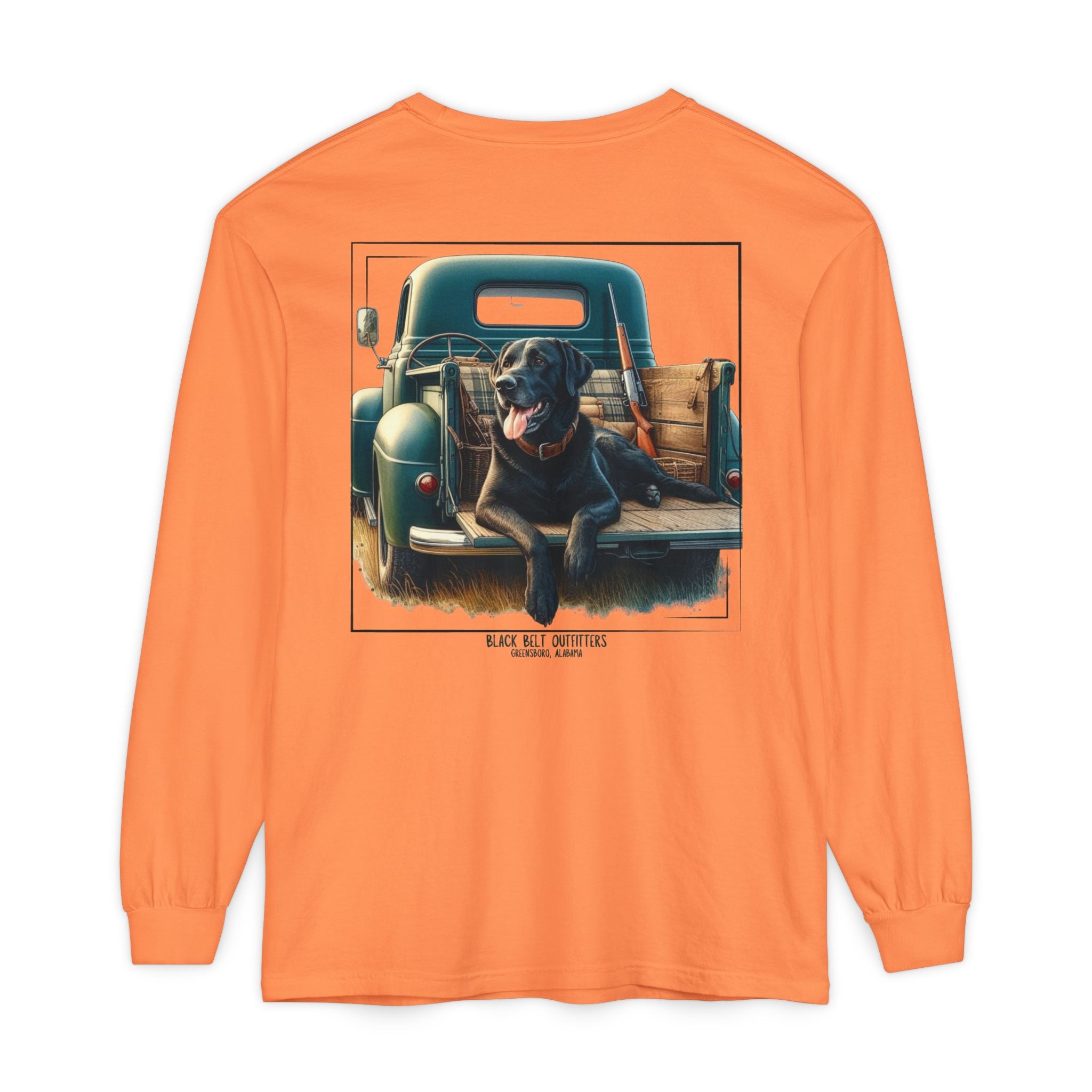 Duck Dog Vintage Truck Unisex Garment-Dyed Long Sleeve T-Shirt, Casual Wear, Gift for Him/Her, Streetwear, Everyday Comfort, Comfortable Layering