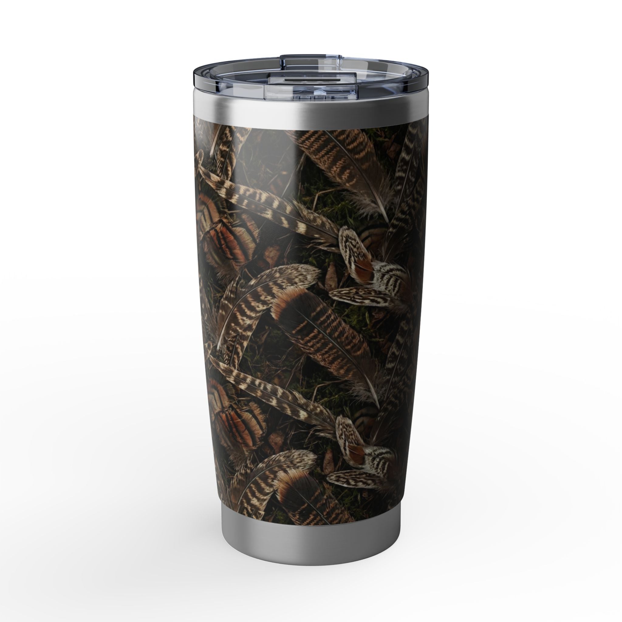 Turkey Feather 20oz Tumbler – Vagabond Camo Insulated Travel Mug