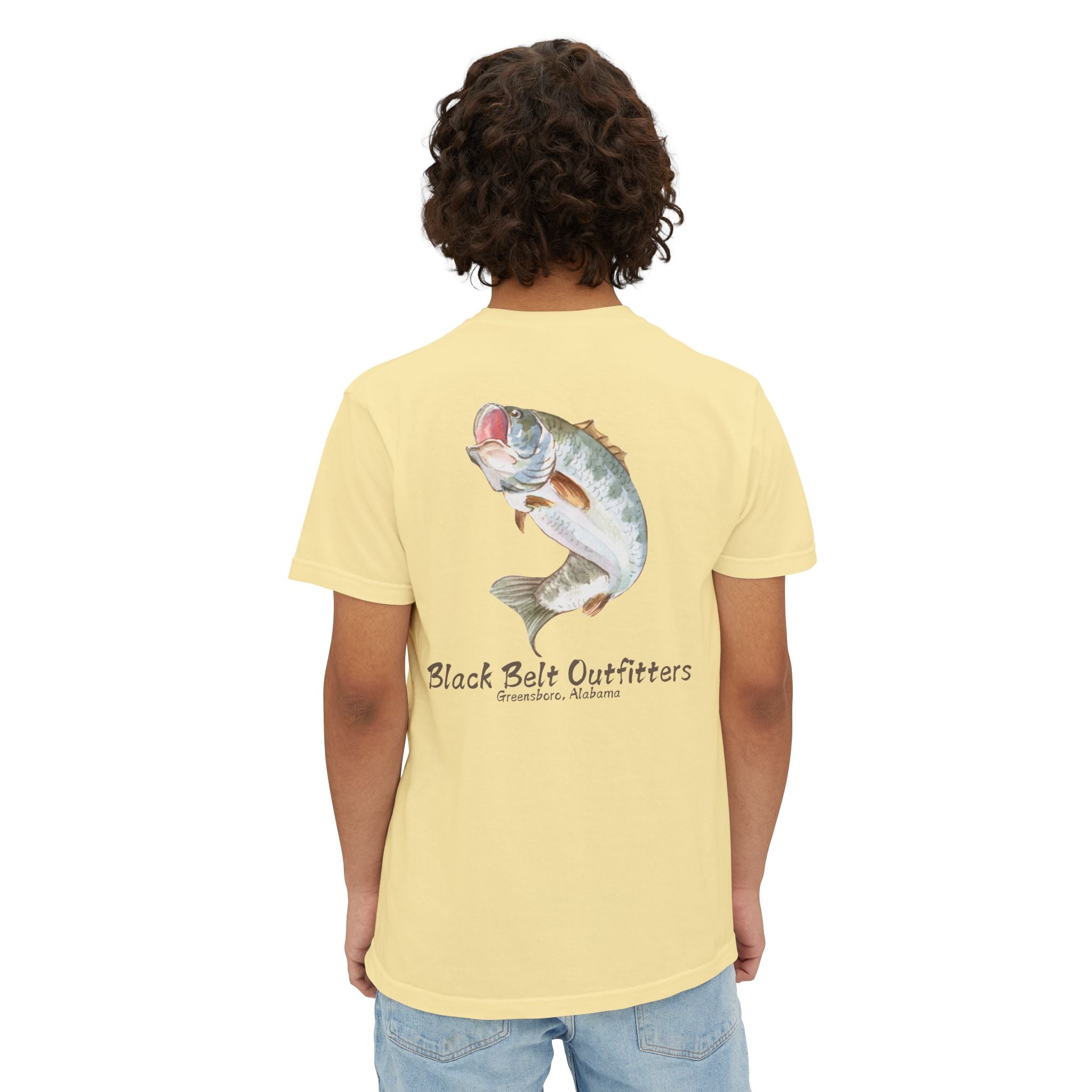 Black belt outfitters Bass Fishing Unisex Garment-Dyed Pocket T-Shirt