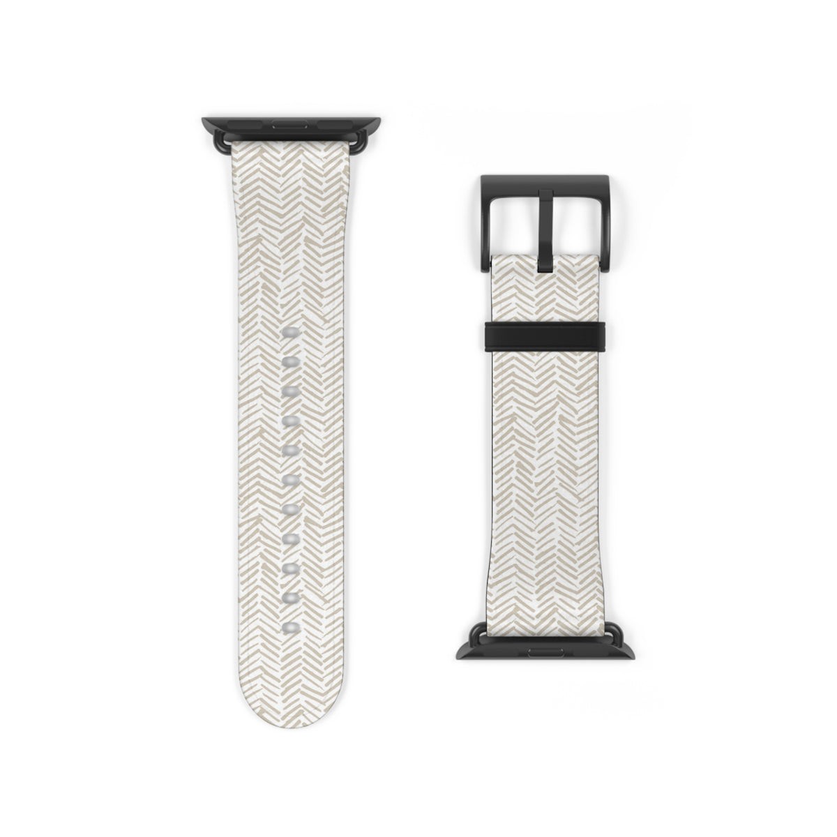 Herringbone Cream Watch Band — Minimal Neutral Apple Watch Strap