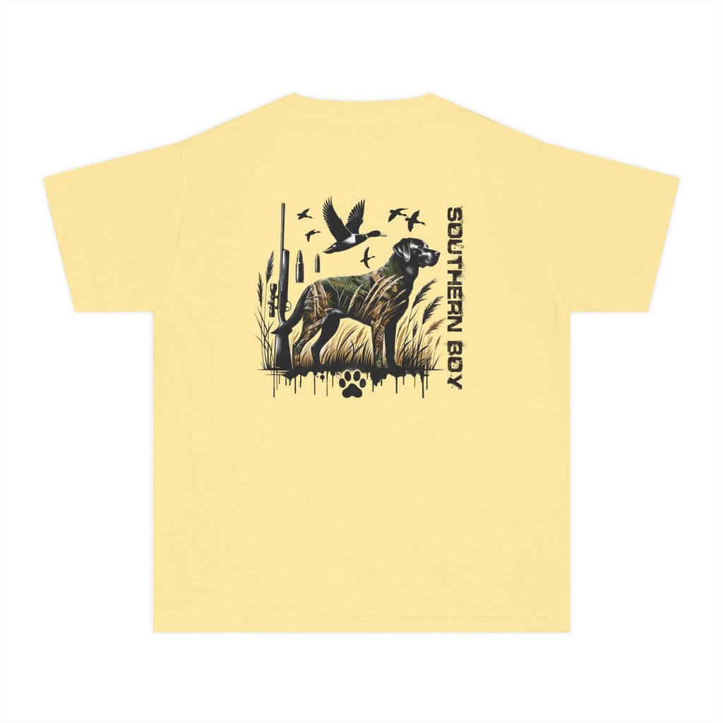 SOUTHERN BOY Hunting Dog Youth Midweight Tee - Fun Farm-Themed Shirt