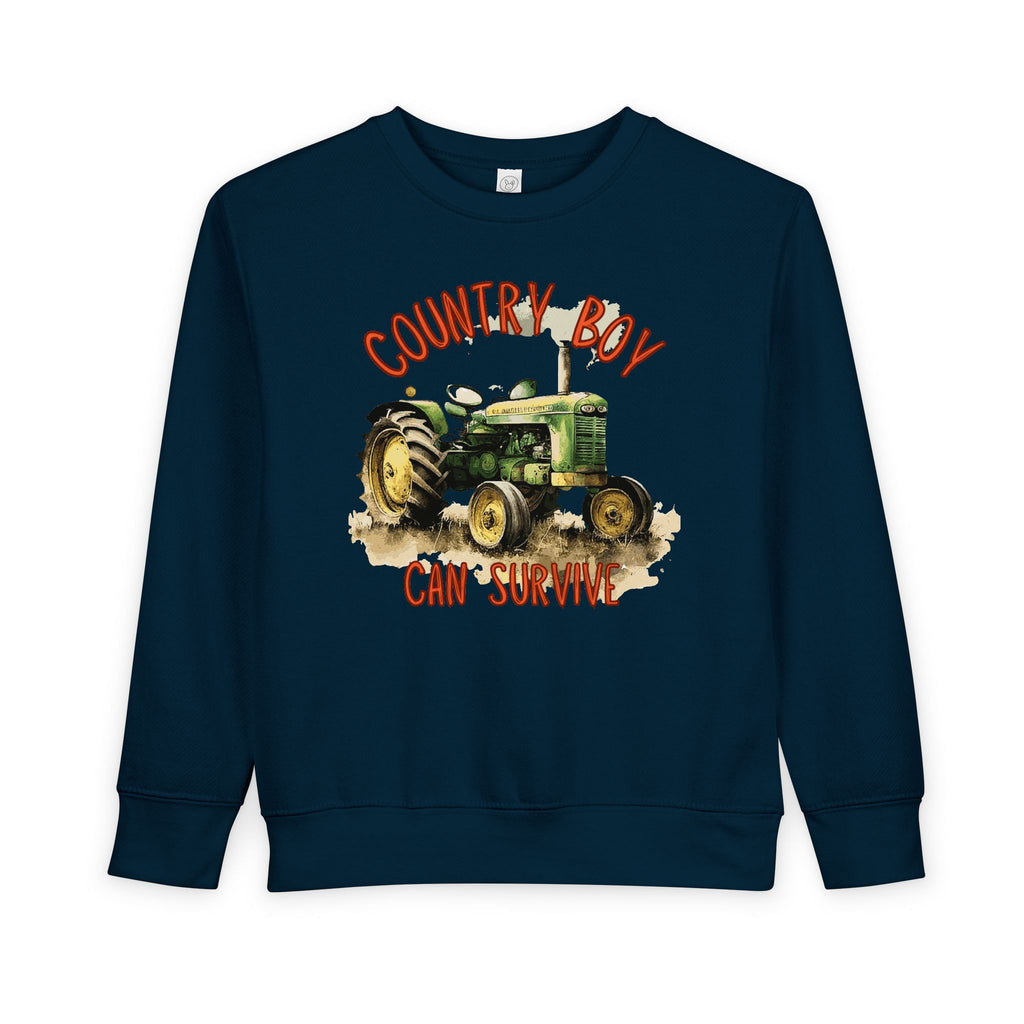 Playful Toddler Sweatshirt ‘Country Boy Will Survive’ Casual Wear, Baby Clothes, Outdoor Adventures, Birthday Gift, Spring Fashion