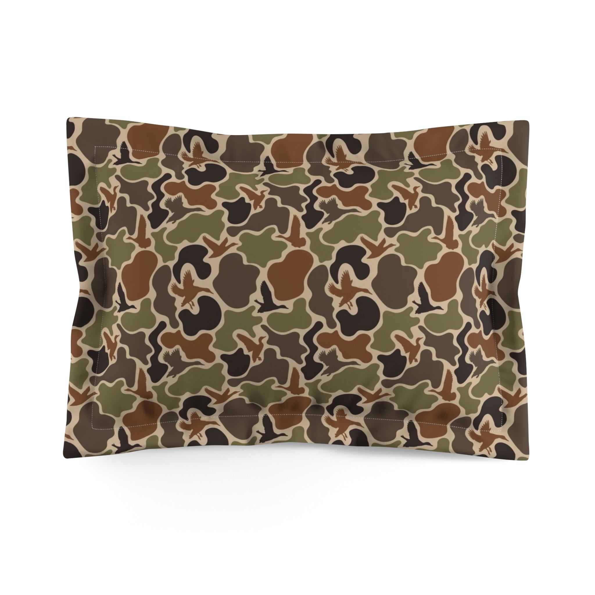 Duck Camo Microfiber Pillow Sham, Cozy Bedroom Decor, Modern Home Accent, Great for Camping or Hunting Enthusiasts, Stylish Sleep Gift,
