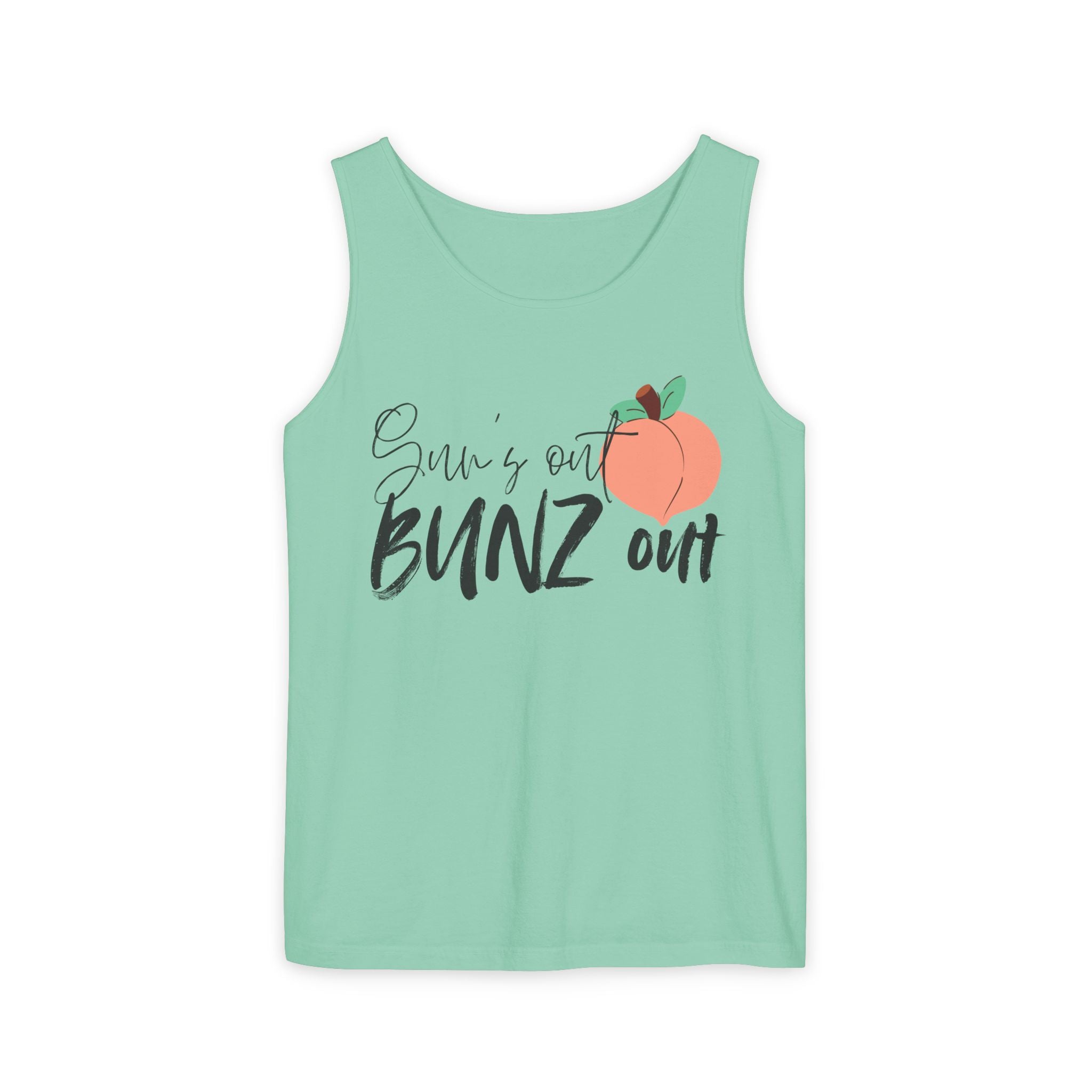Sun’s Out Bunz Out Tank Top — Cute Peach Graphic Summer Tank