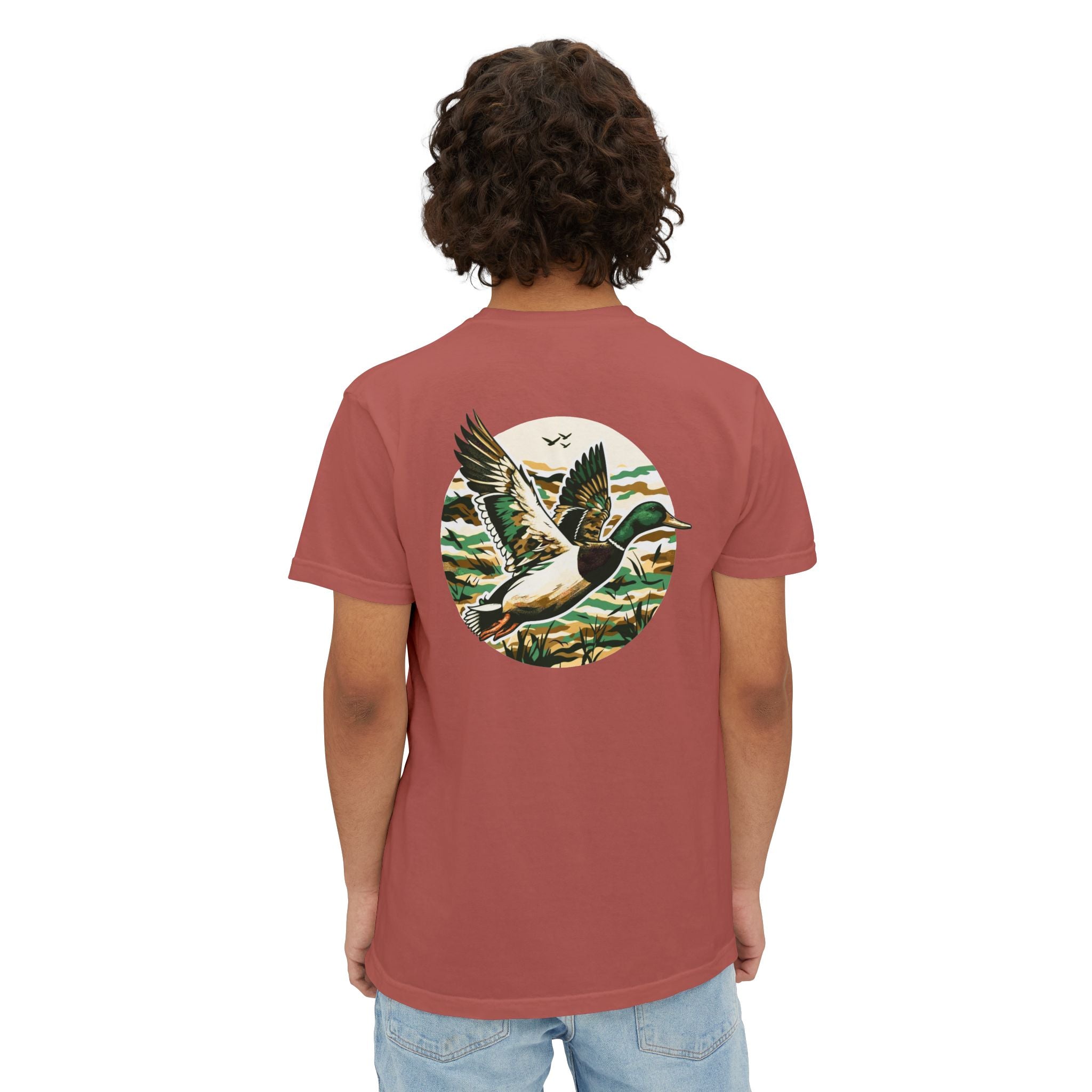 Black belt outfitters, duck hunting custom design hunting Unisex Garment-Dyed Pocket T-Shirt
