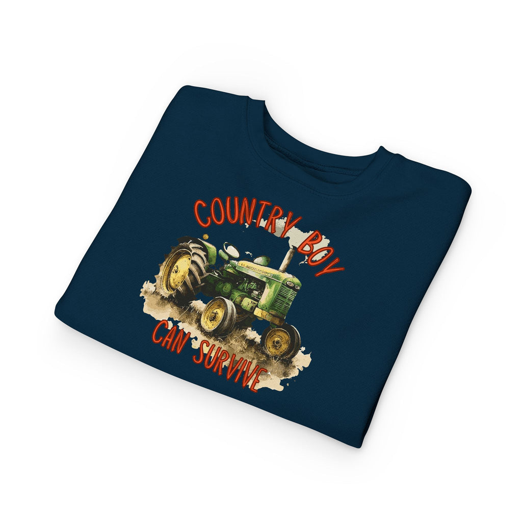 Playful Toddler Sweatshirt ‘Country Boy Will Survive’ Casual Wear, Baby Clothes, Outdoor Adventures, Birthday Gift, Spring Fashion