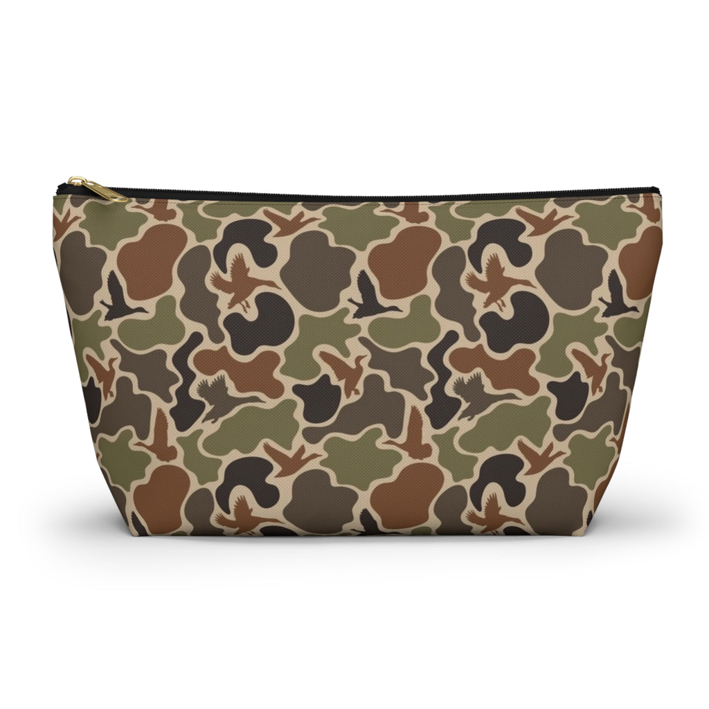 Duck Camo Accessory Pouch, Trendy Makeup Bag, Military Style Zipper Pouch, Perfect for Travel & Gifts, Camouflage Organizer