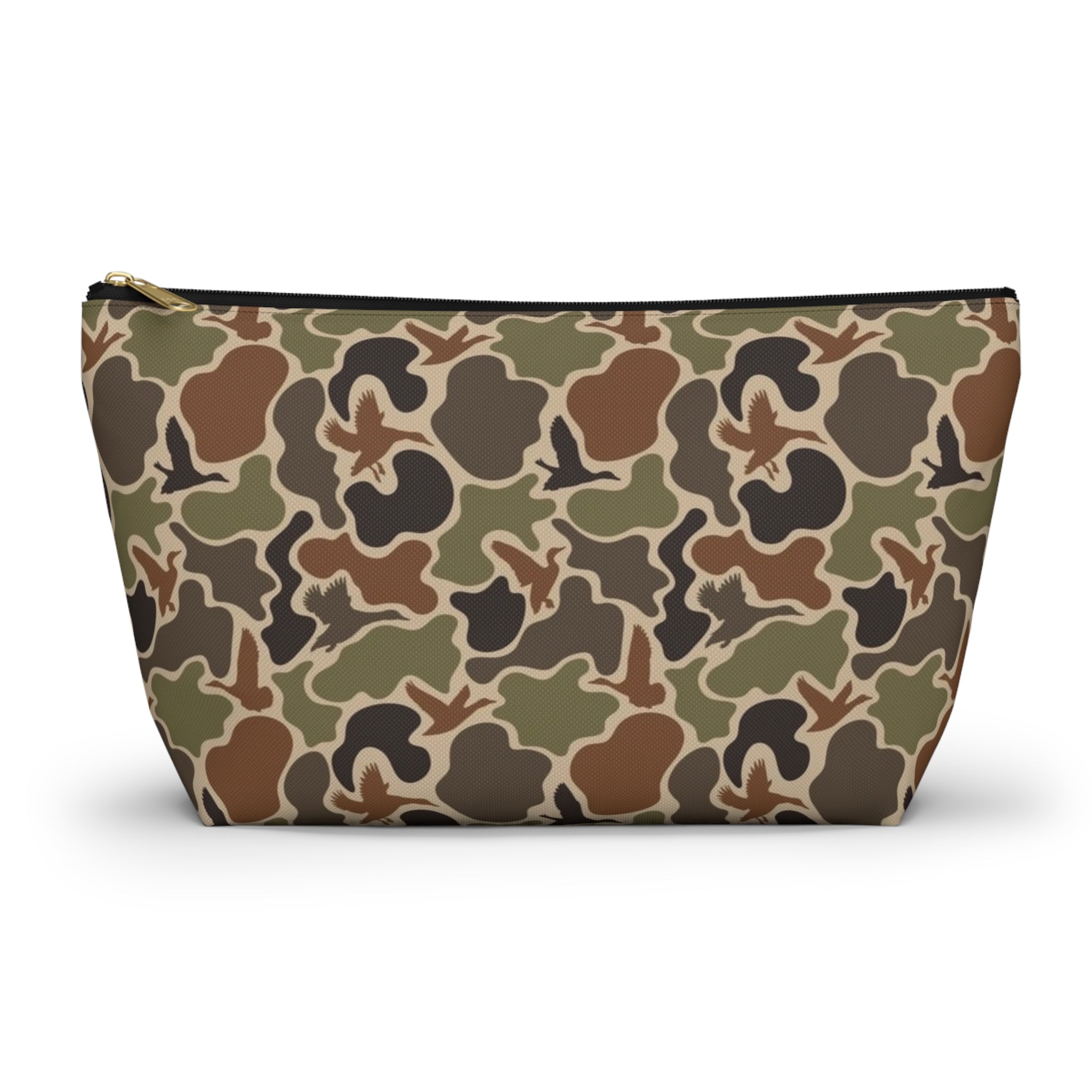 Duck Camo Accessory Pouch, Trendy Makeup Bag, Military Style Zipper Pouch, Perfect for Travel & Gifts, Camouflage Organizer
