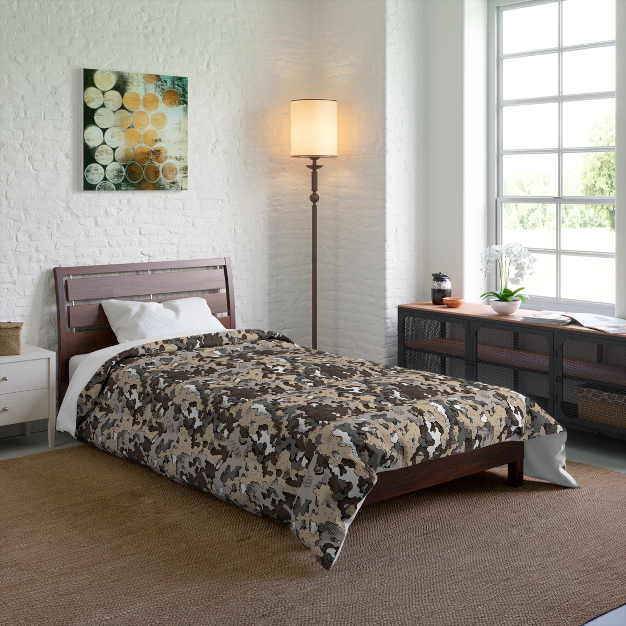 Dixie Camo Comforter | Cozy Bedding for Home Decor, Camo Pattern Comforter, Modern Bedroom, Gift for Her, Unique Housewarming