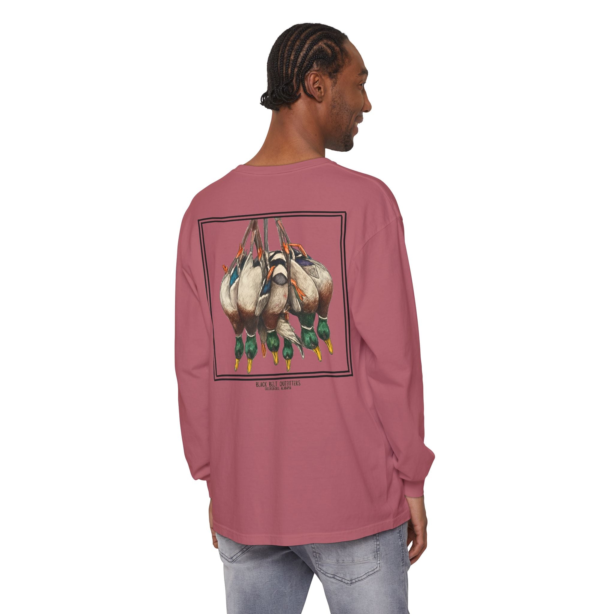 Ducks of the Day Unisex Garment-Dyed Long Sleeve T-Shirt, Casual Wear, Gift for Him/Her, Streetwear, Everyday Comfort, Comfortable Layering