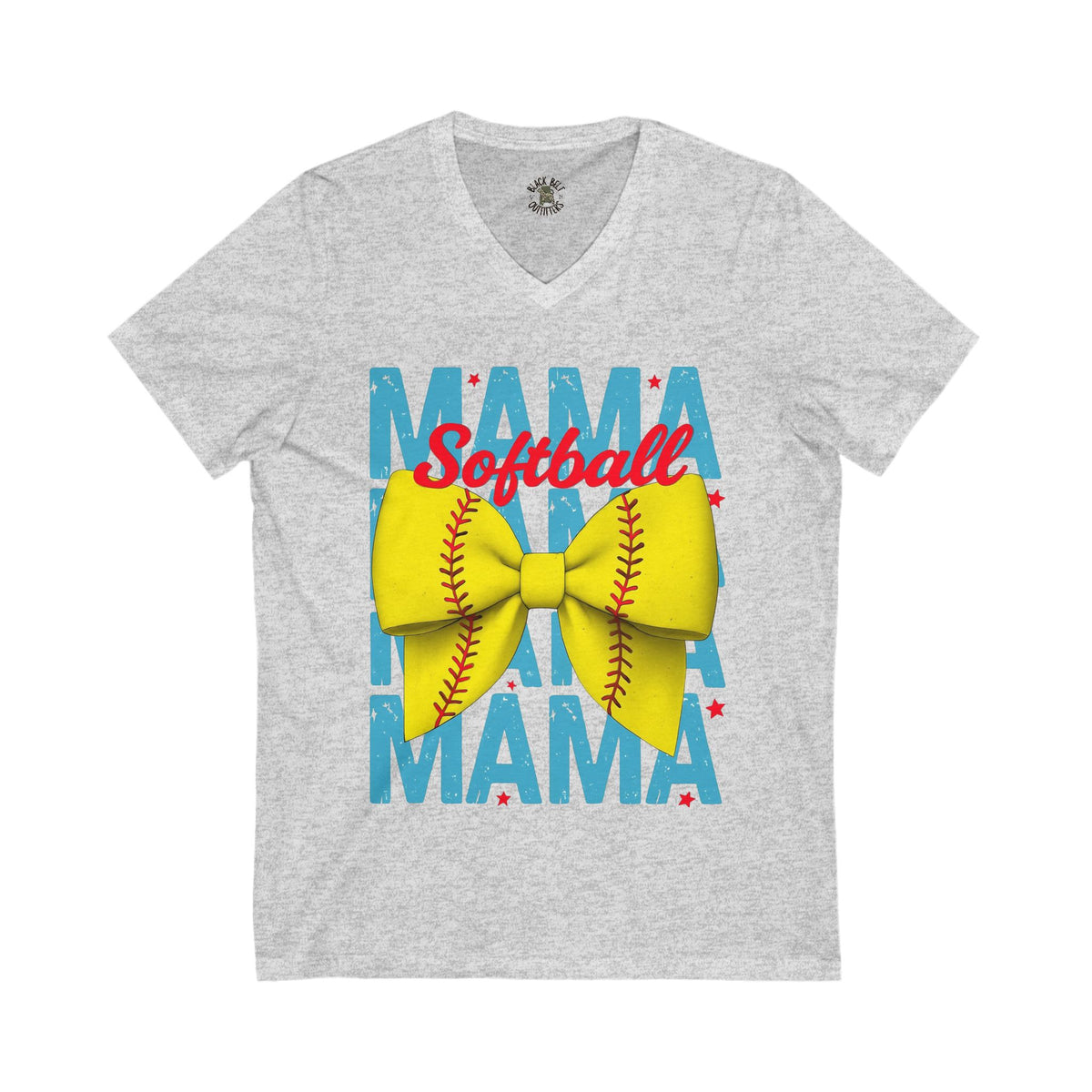 Softball Mama V-Neck Tee – Unisex Jersey T-Shirt for Game Day