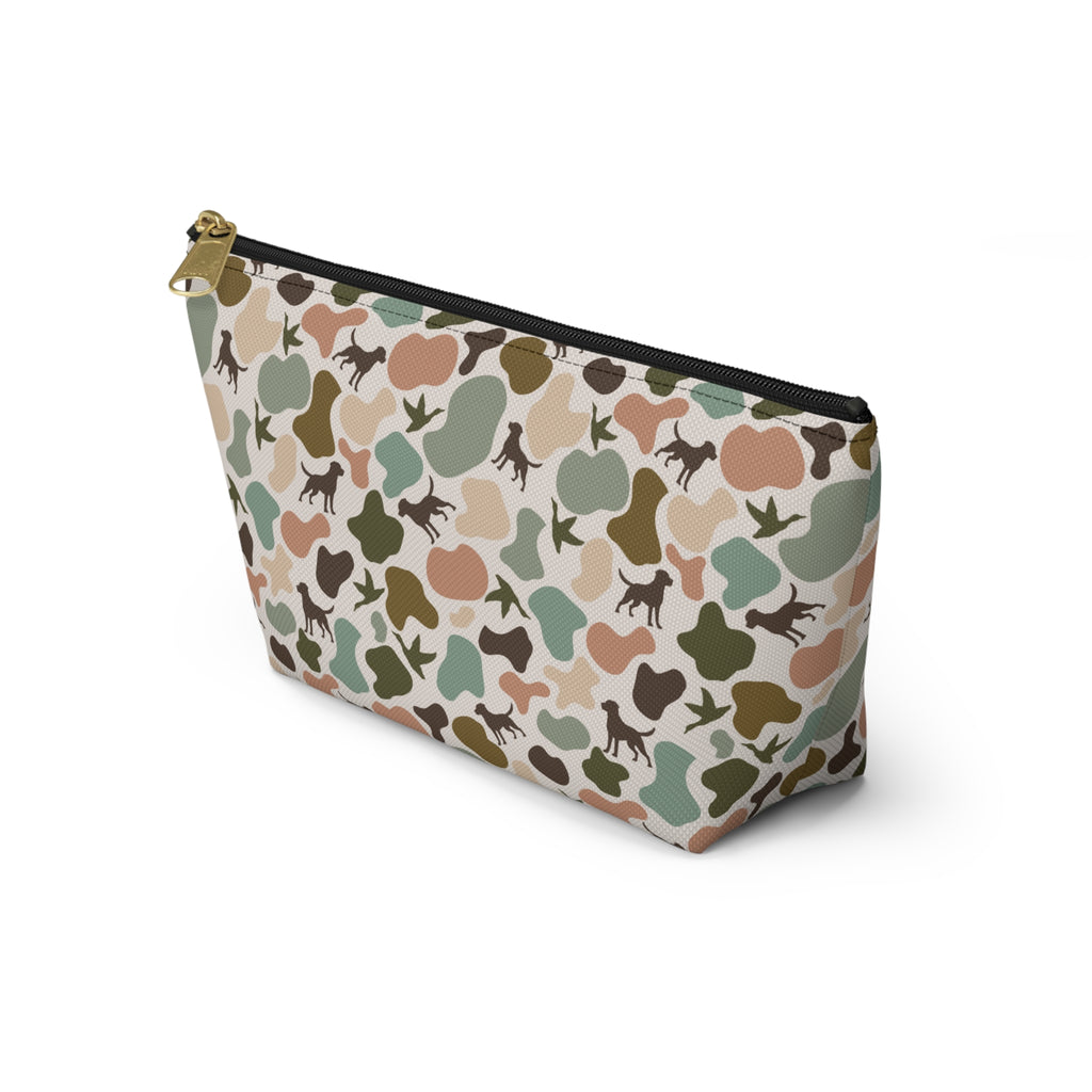 Duck Dog Camo Accessory Pouch, Trendy Makeup Bag, Military Style Zipper Pouch, Perfect for Travel & Gifts, Camouflage Organizer