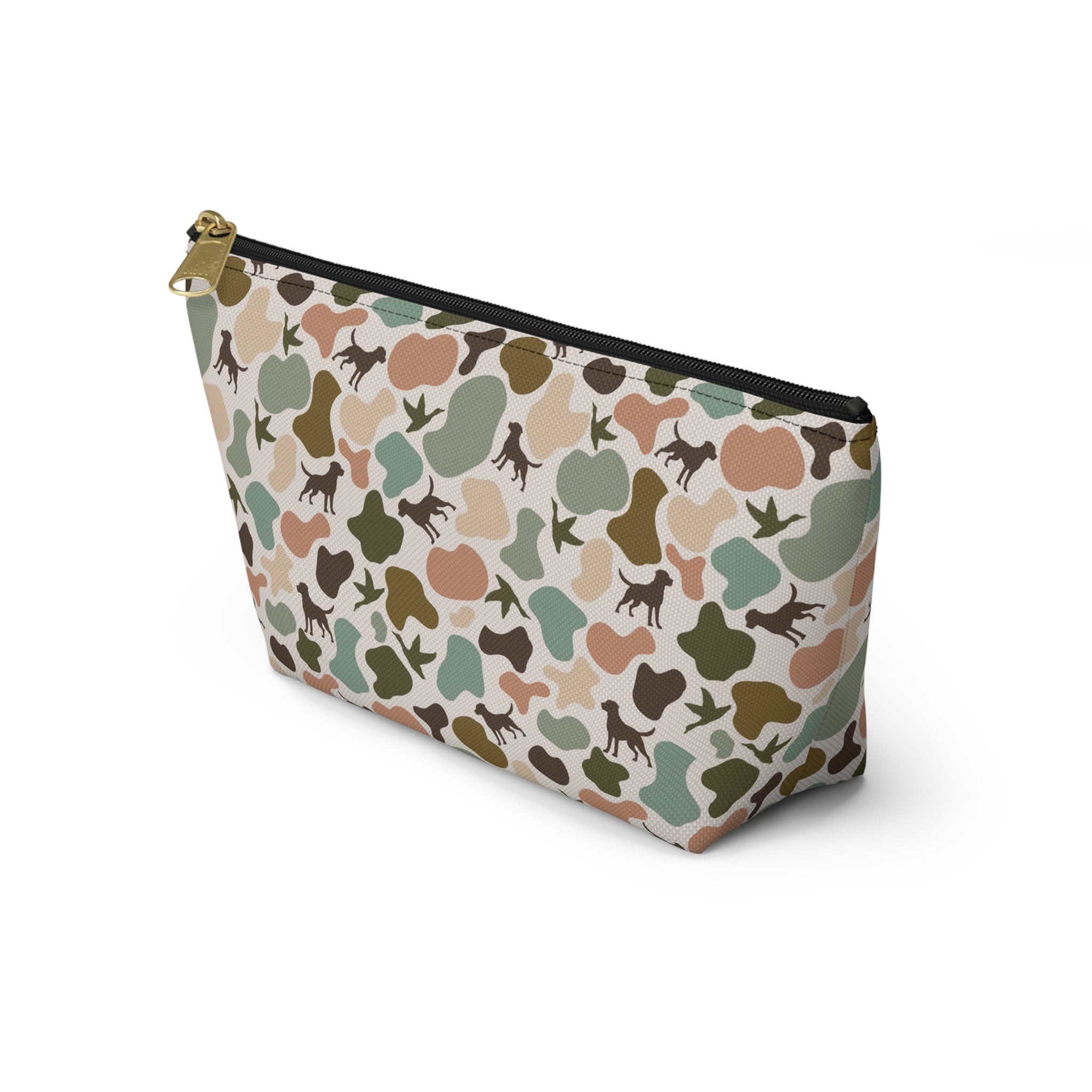 Duck Dog Camo Accessory Pouch, Trendy Makeup Bag, Military Style Zipper Pouch, Perfect for Travel & Gifts, Camouflage Organizer