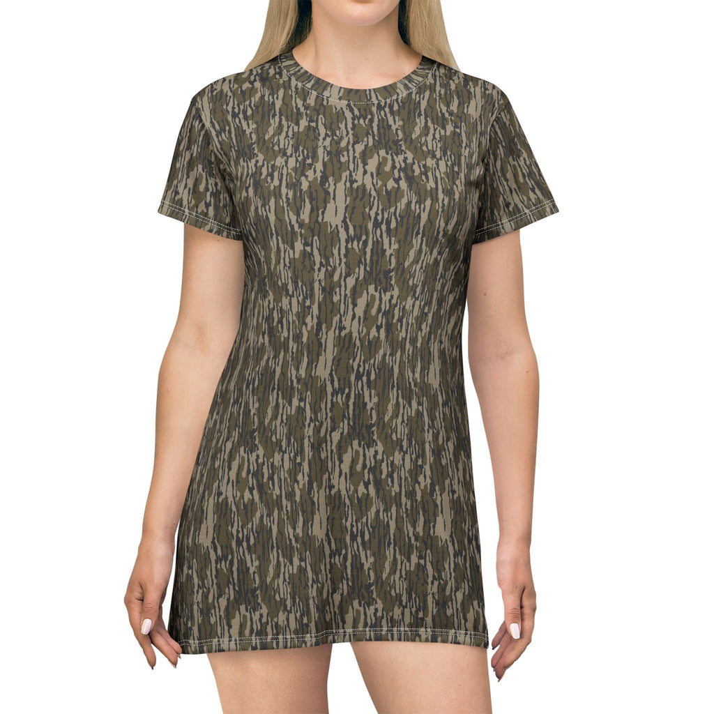 Trendy Camo T-Shirt Dress — All-Over Print Casual A-Line Dress