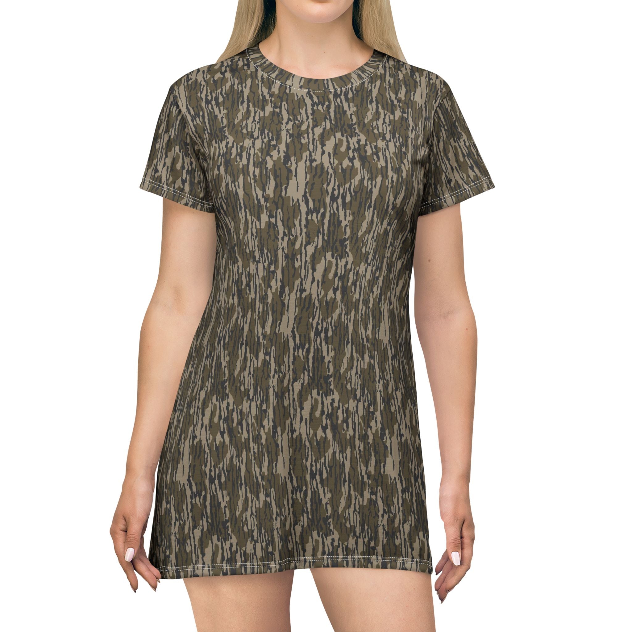 Trendy Camo T-Shirt Dress — All-Over Print Casual A-Line Dress
