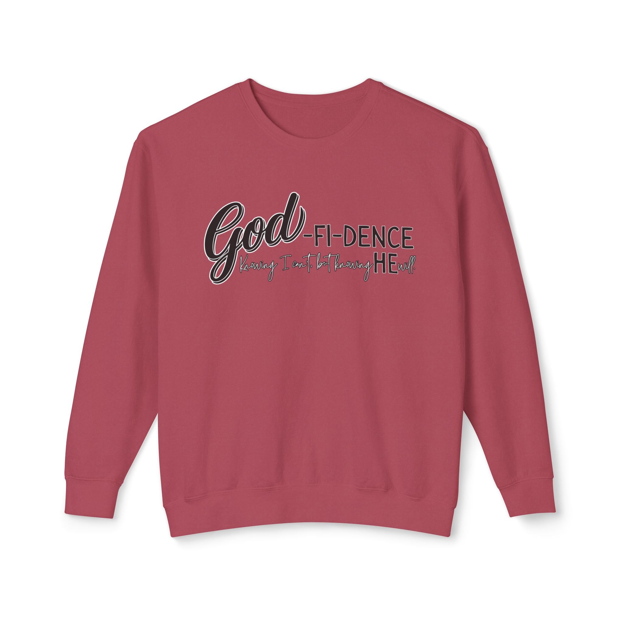 GOD-fi-dence Comfort Crewneck Sweatshirt - Godfidence Quote, Inspirational Gift, Cozy Apparel, Casual Wear, Unisex Style
