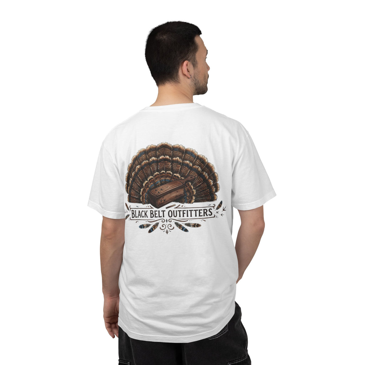 Turkey Feather Graphic T-Shirt — 'Black Belt Outfitters' Outdoor Tee