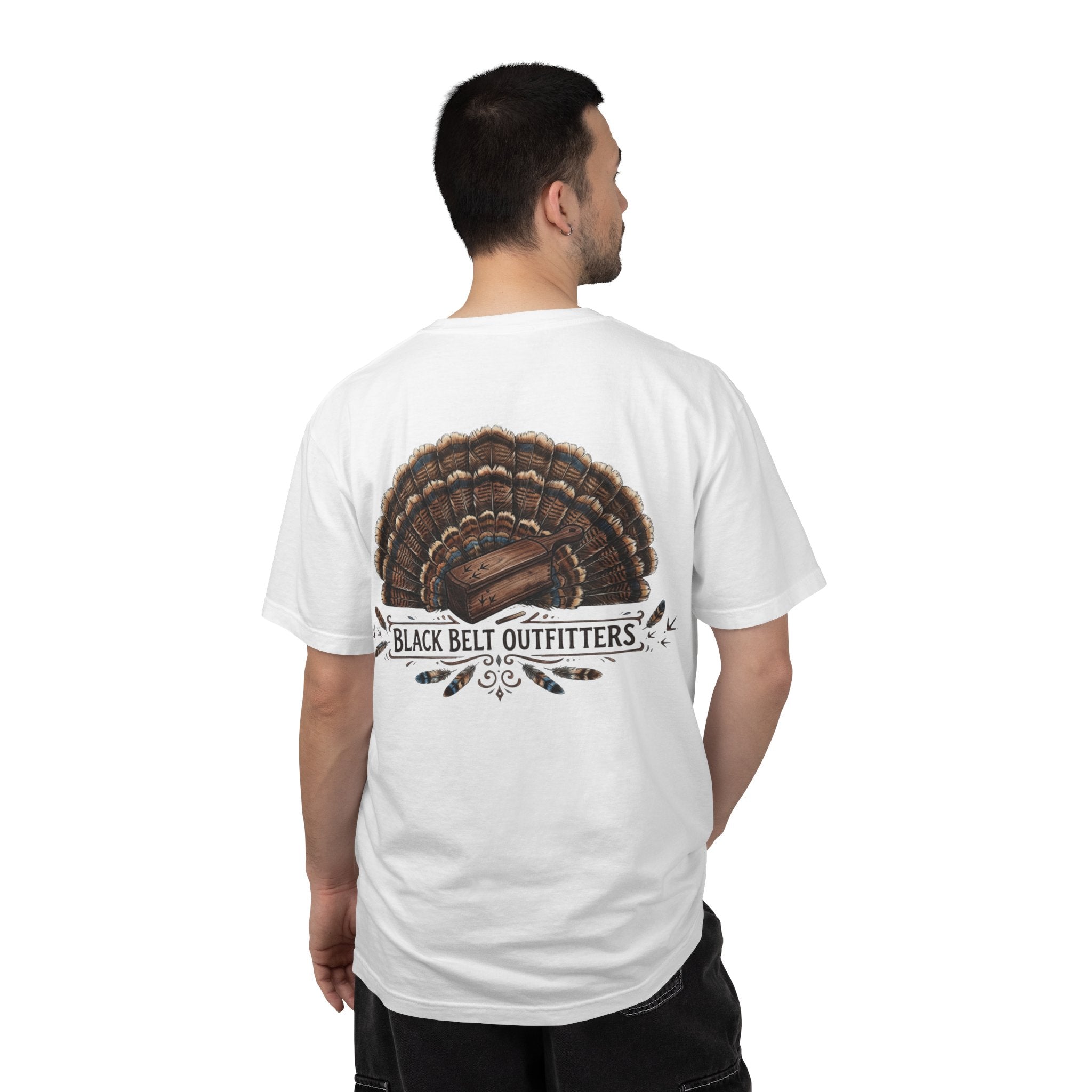 Turkey Feather Graphic T-Shirt — 'Black Belt Outfitters' Outdoor Tee
