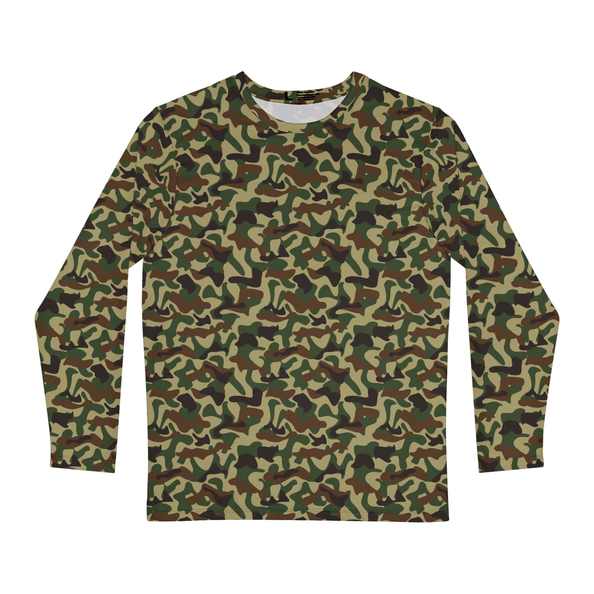 Retro camo print Men's Long Sleeve Shirt (AOP)