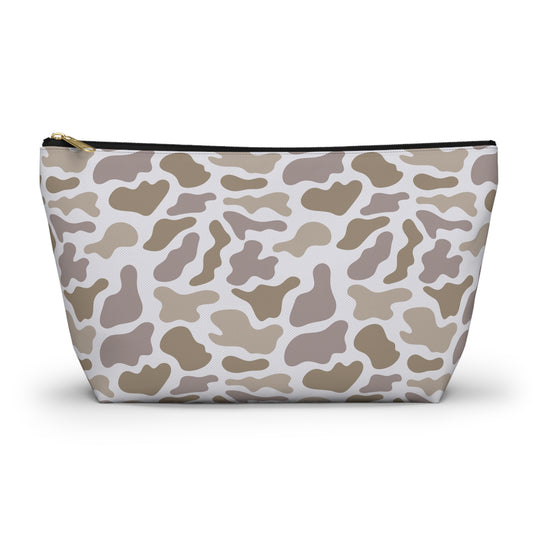 Light Grey Camo Accessory Pouch, Trendy Makeup Bag, Military Style Zipper Pouch, Perfect for Travel & Gifts, Camouflage Organizer