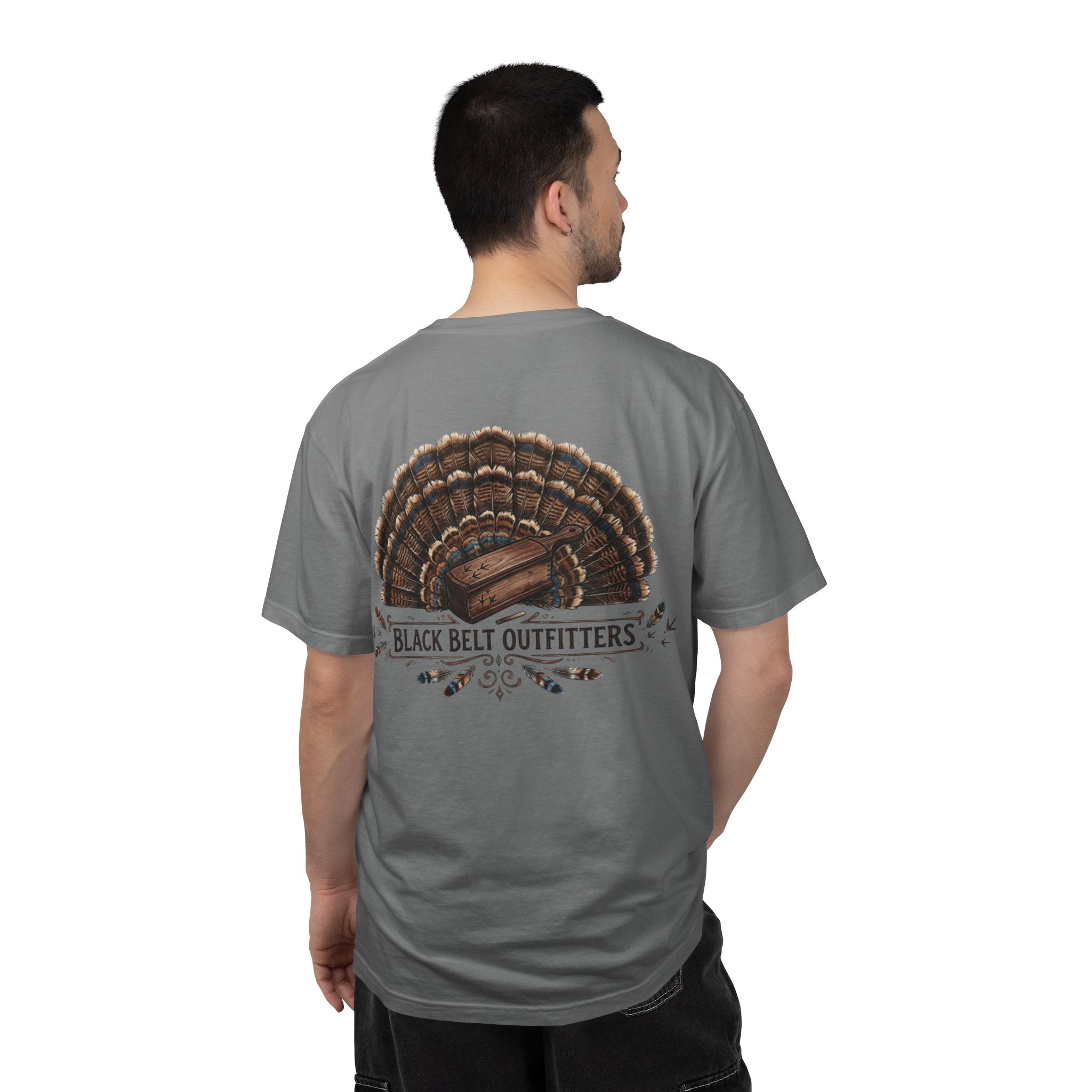 Turkey Feather Graphic T-Shirt — 'Black Belt Outfitters' Outdoor Tee