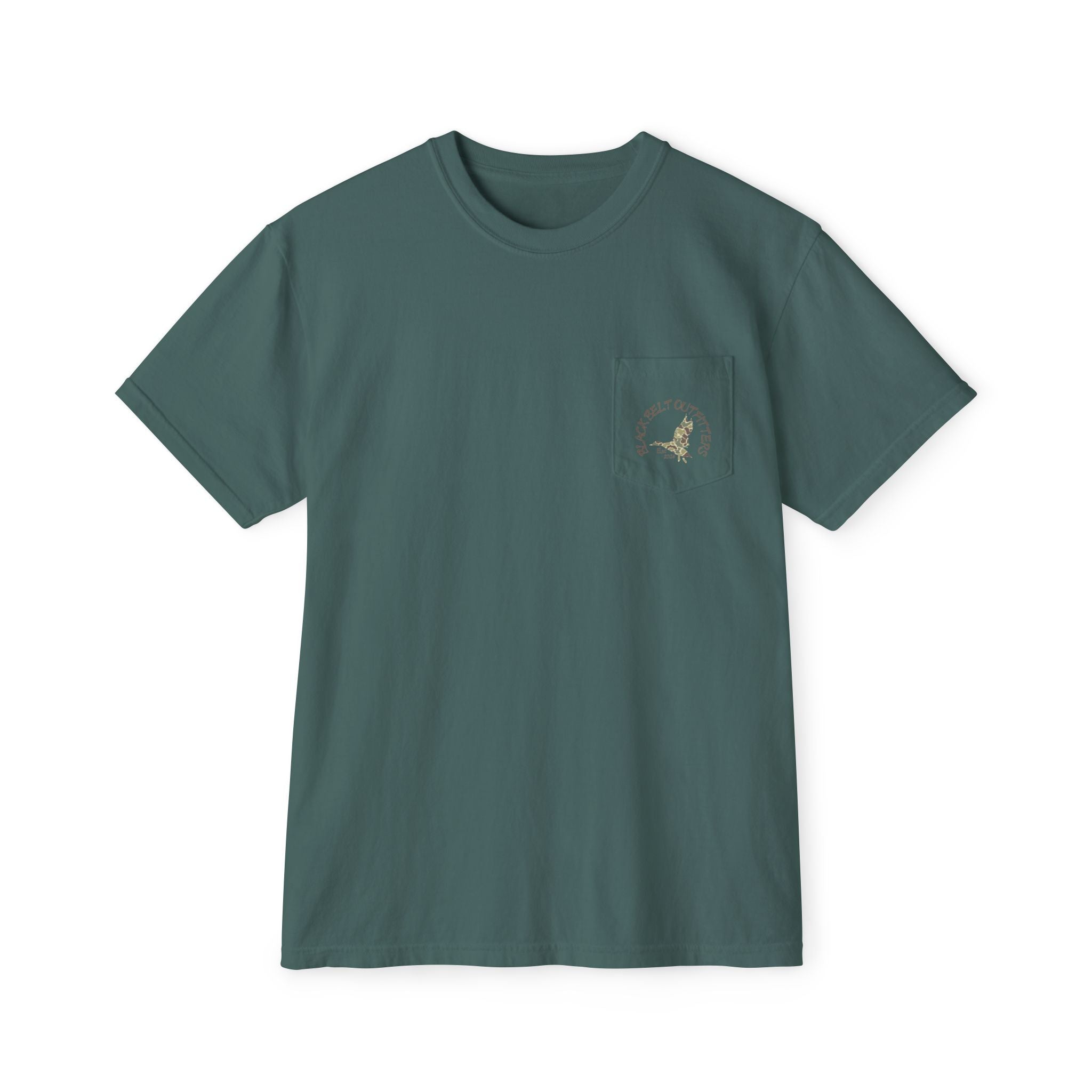 Black belt outfitters, duck hunting custom design hunting Unisex Garment-Dyed Pocket T-Shirt