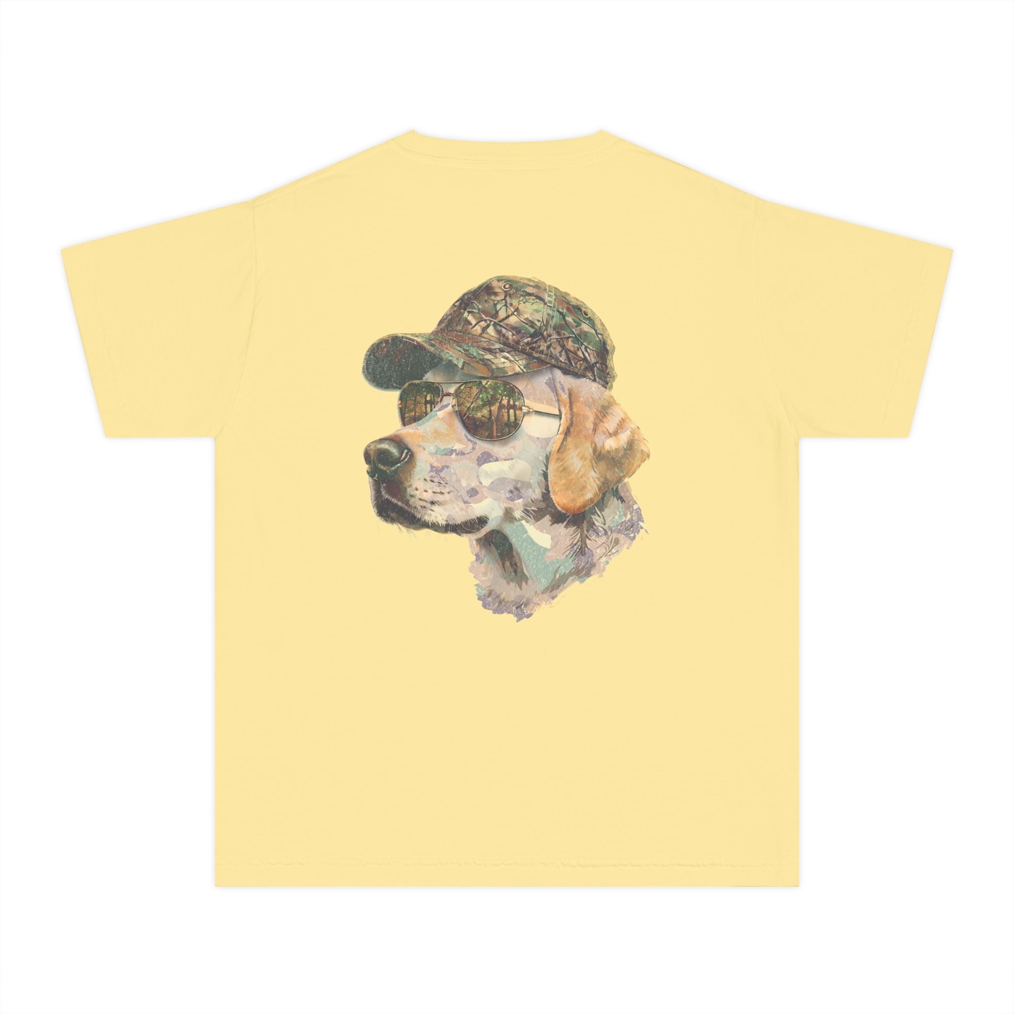 Camo Hunting Dog Youth Midweight Tee - Fun Farm-Themed Shirt