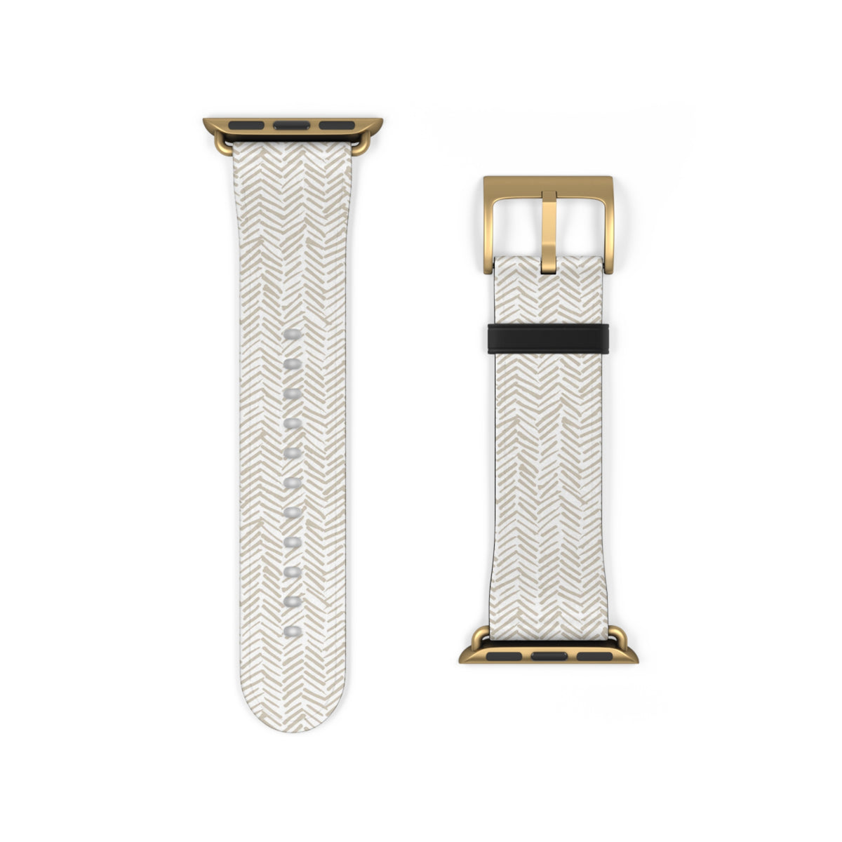 Herringbone Cream Watch Band — Minimal Neutral Apple Watch Strap